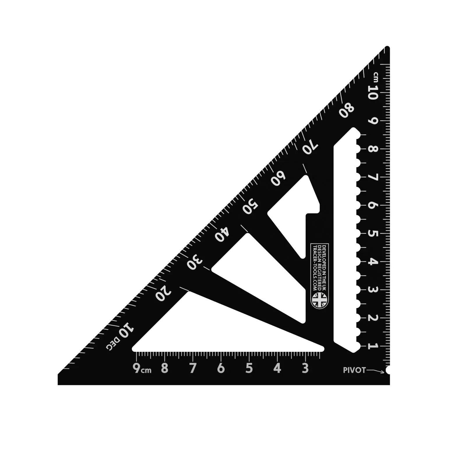 TRACER Metric Speed Square 110mm  White Rose Tools