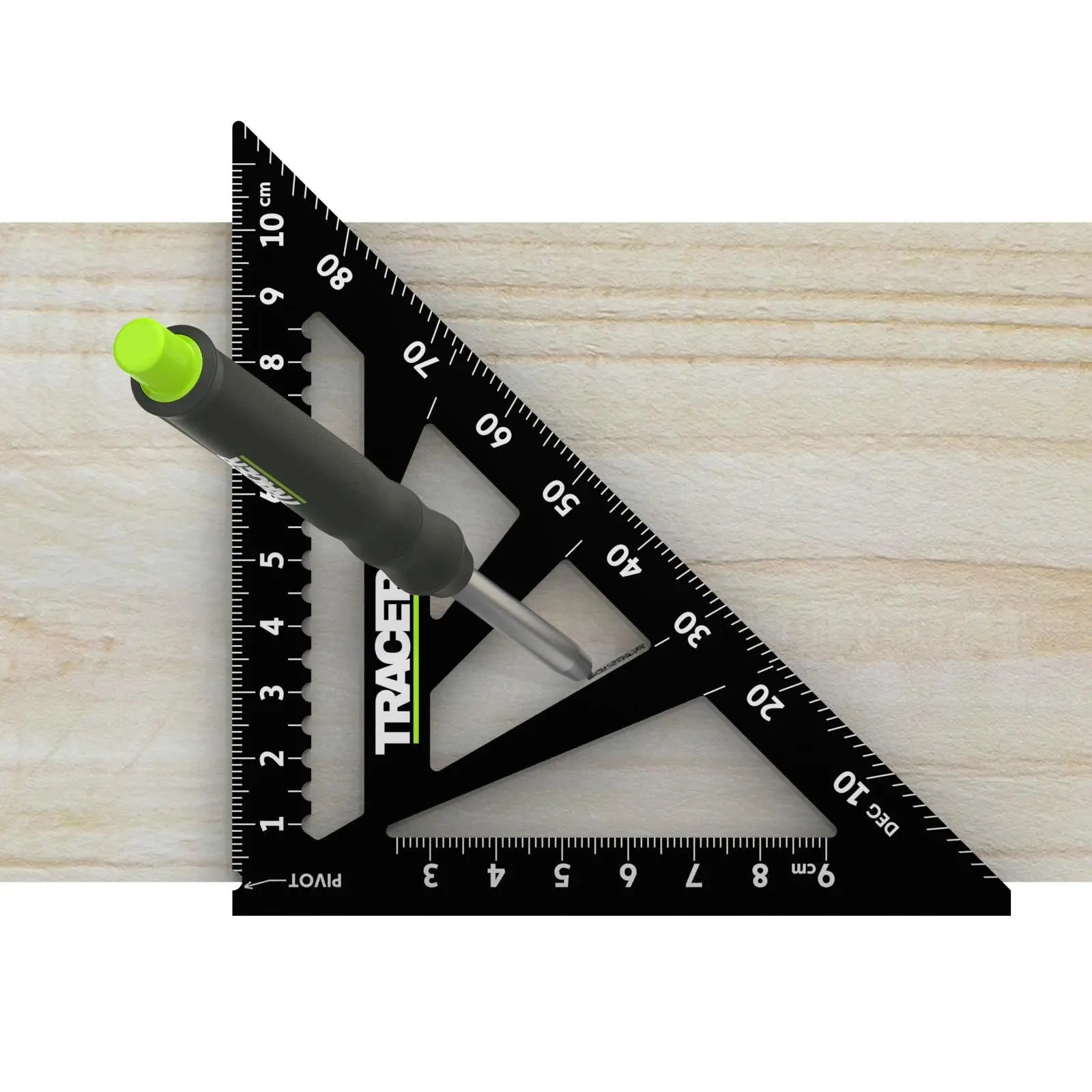 TRACER Metric Speed Square 110mm  White Rose Tools