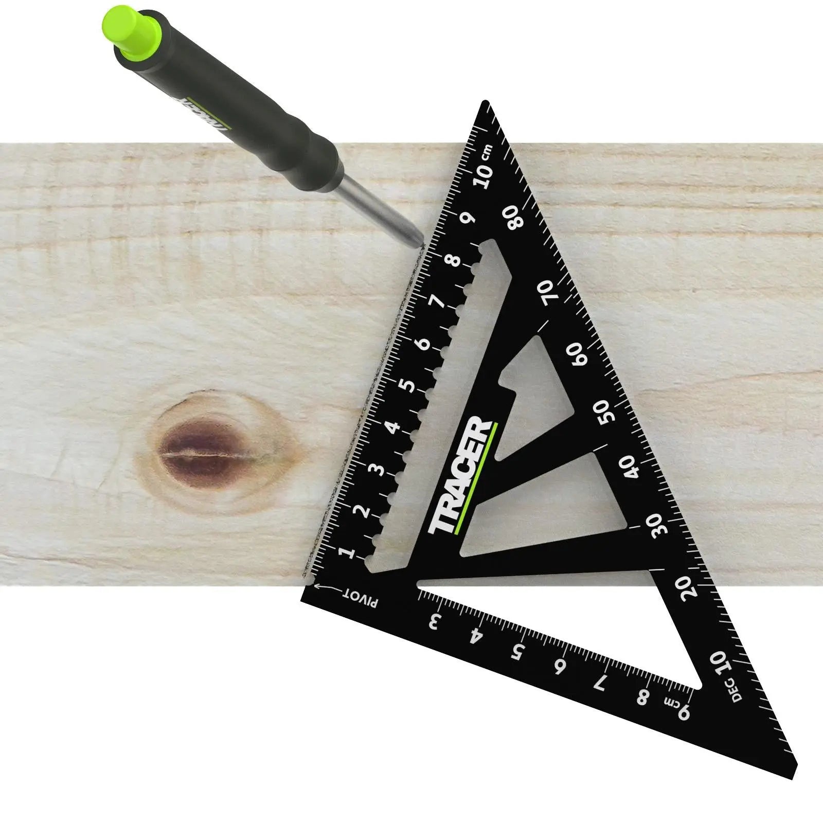 TRACER Metric Speed Square 110mm  White Rose Tools