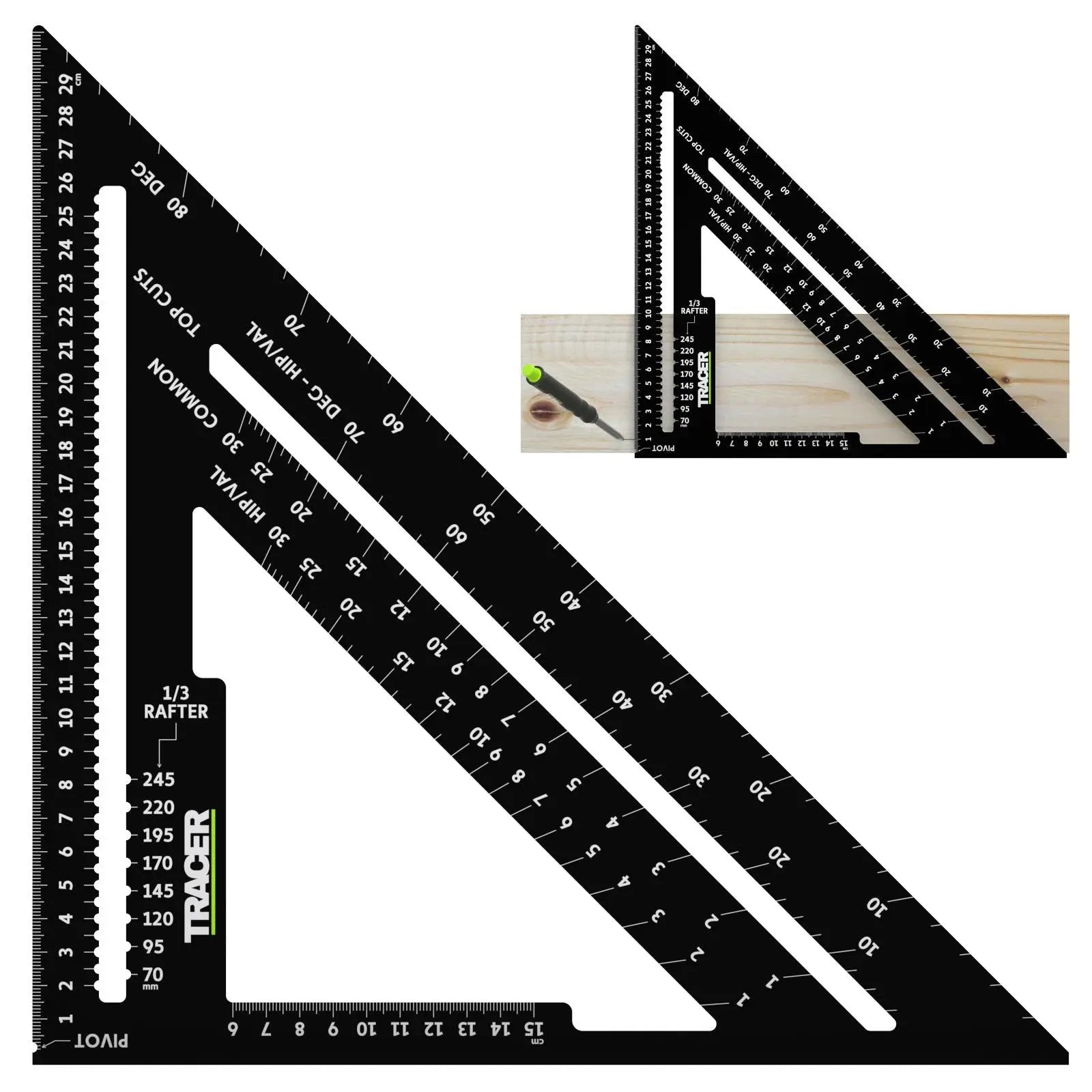 TRACER Metric Speed Square 300mm  White Rose Tools