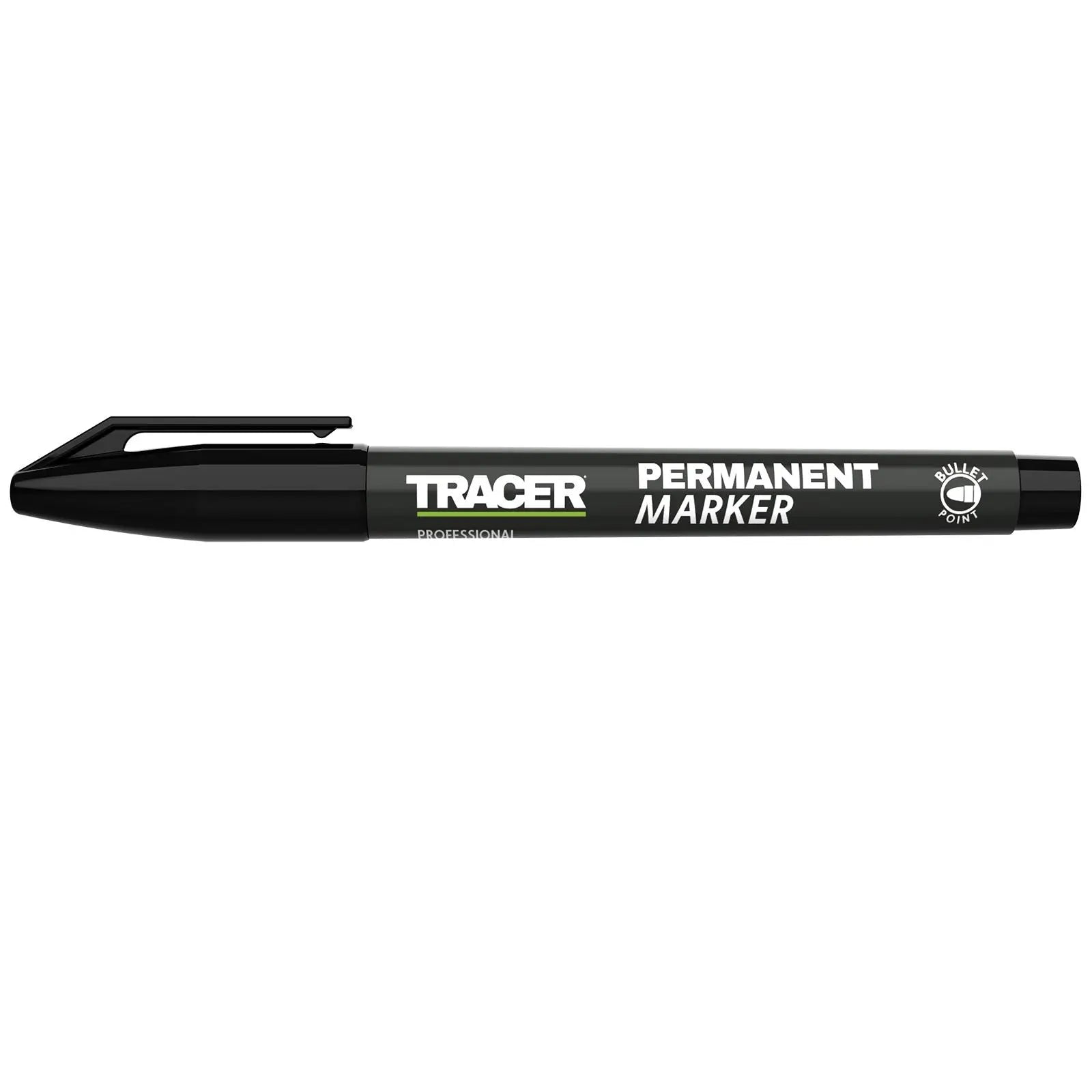 TRACER Permanent Marker Pen Black 1-2mm Fine Bullet Point 