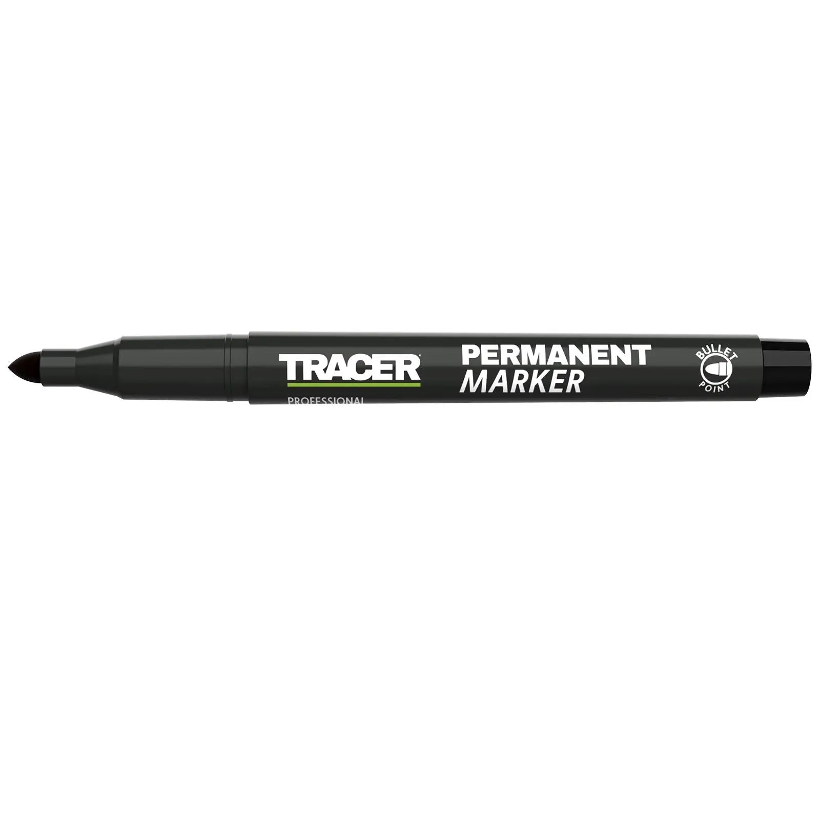 TRACER Permanent Marker Pen Black 1-2mm Fine Bullet Point 