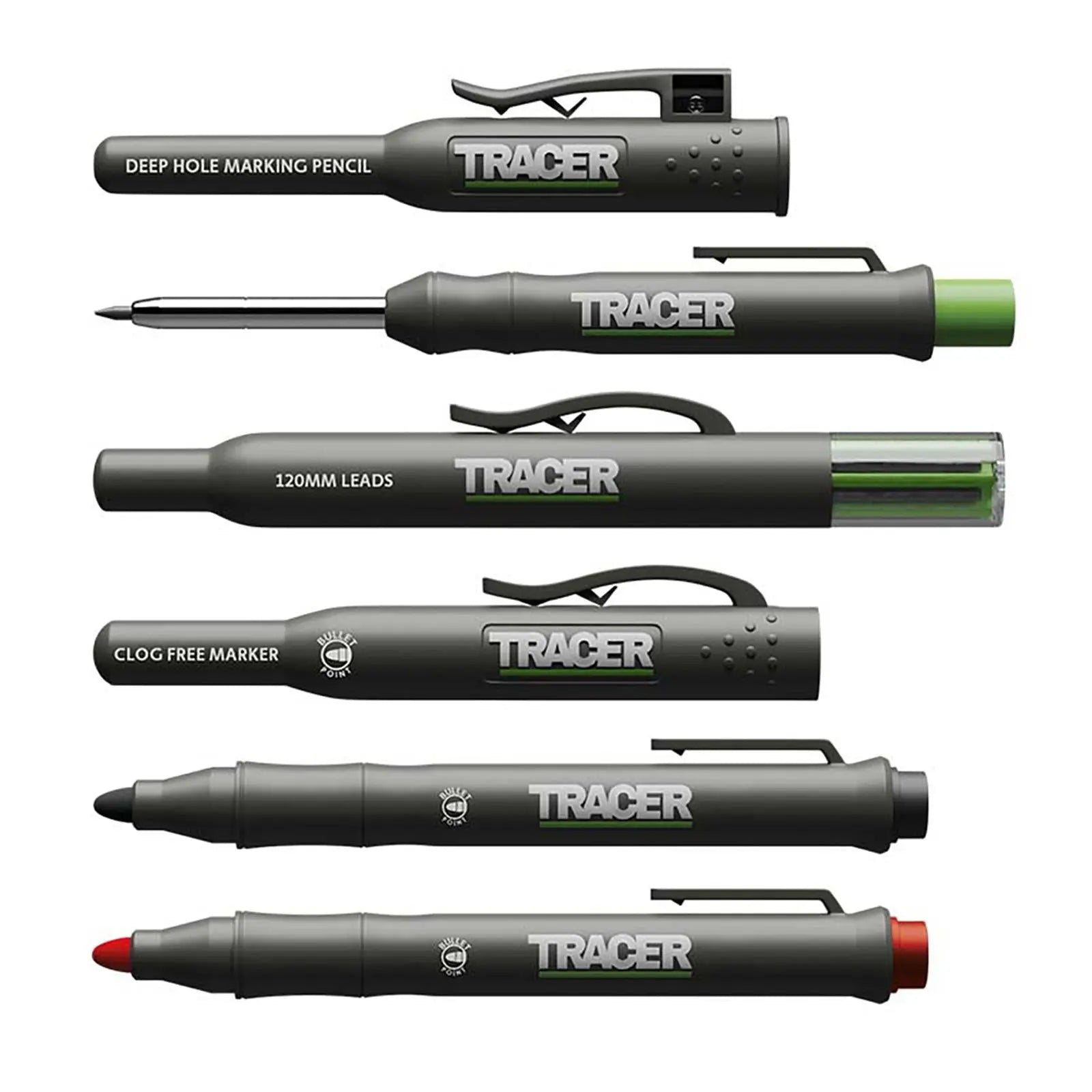 TRACER Ultimate Construction Marker Kit With Holsters  White Rose Tools