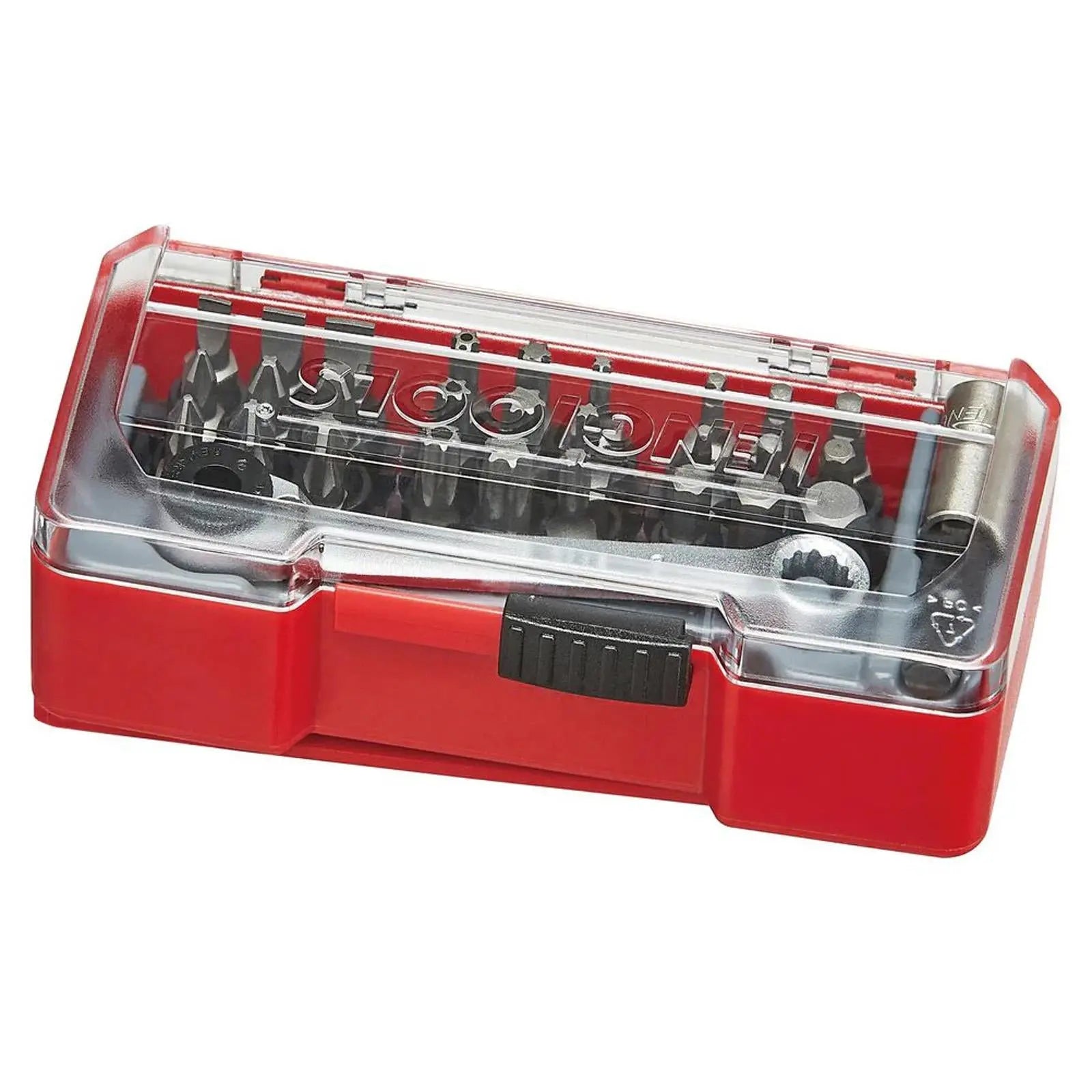 Teng Tools Mixed Screwdriver Bit Set with Ratchet and Belt Clip 29 Pieces TJ1429  White Rose Tools
