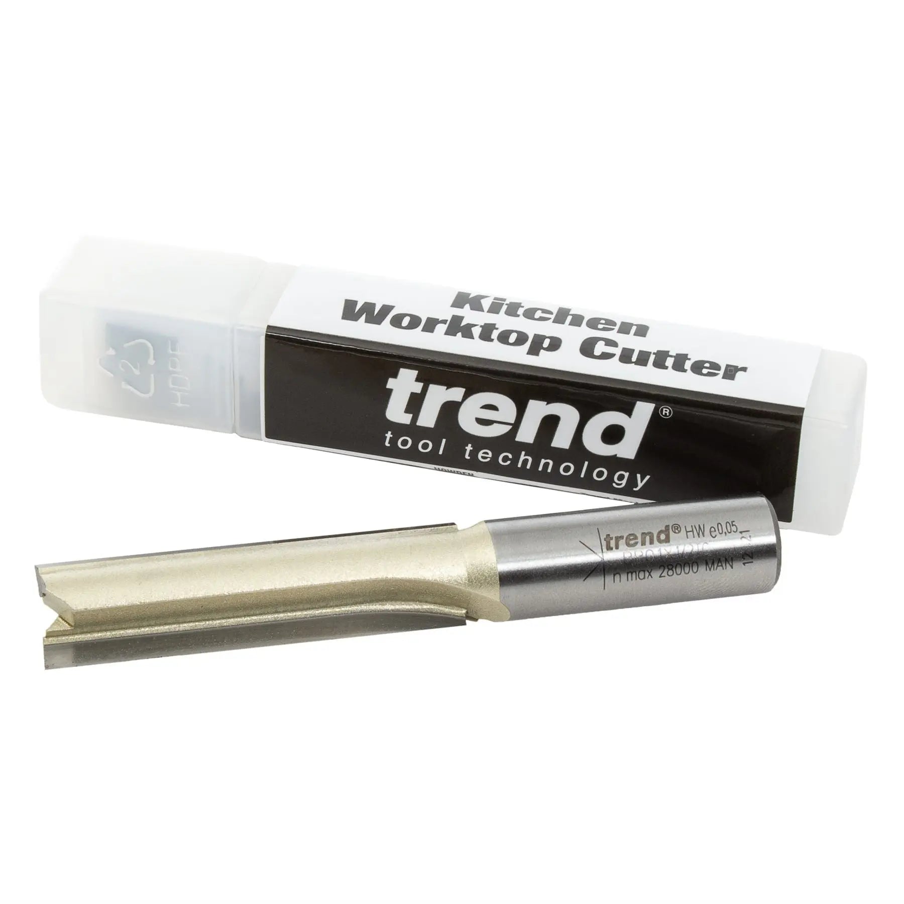 Trend 1/2" Tct Two Flute Straight Worktop Router Cutter 12.7mm X 50mm BR01X1/2TC 