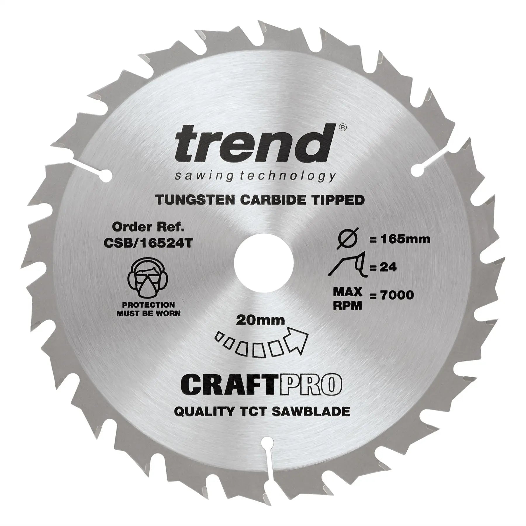 Trend 165mm Diameter Craft Saw Blade Triple Pack CSB/165/3PK/B  White Rose Tools