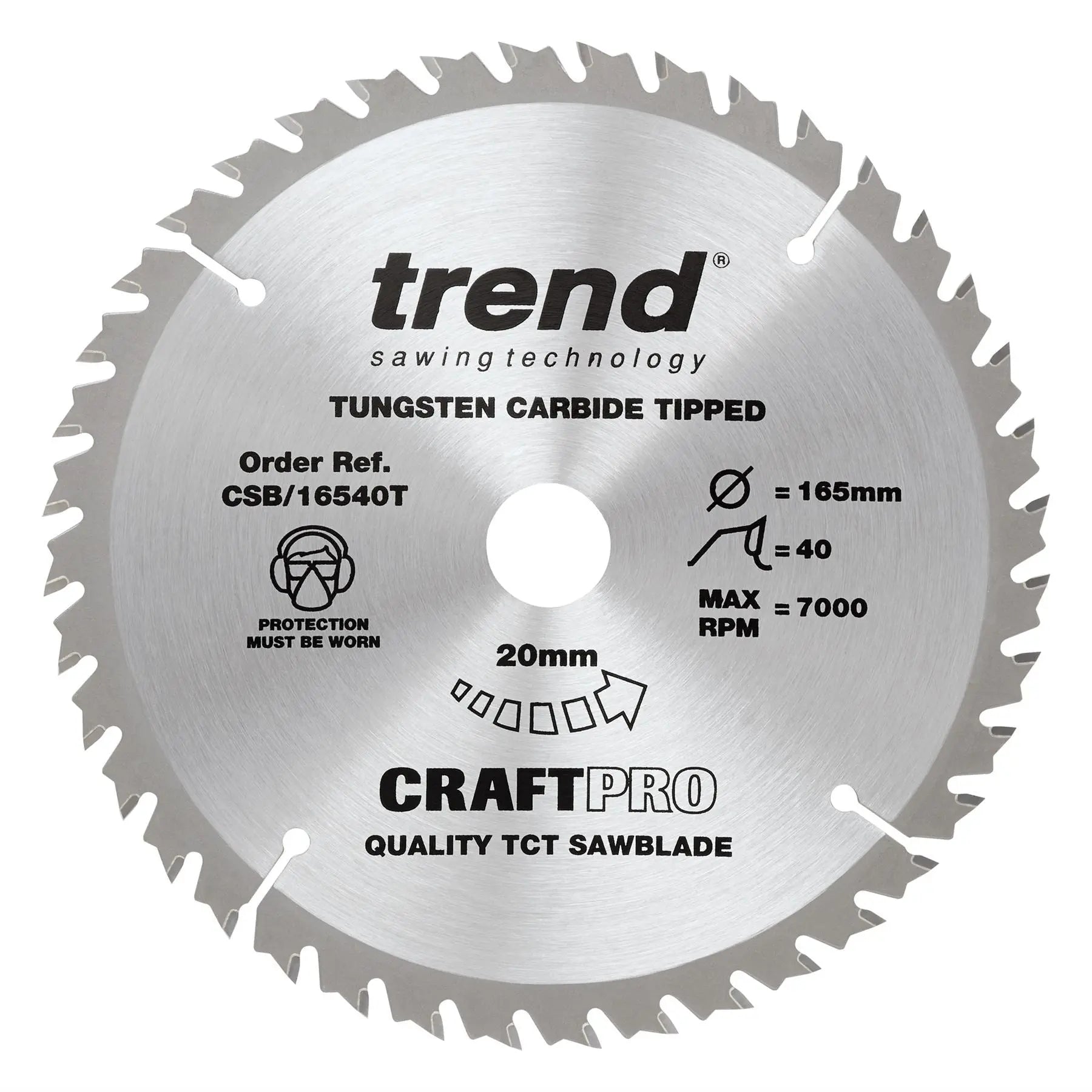 Trend 165mm Diameter Craft Saw Blade Triple Pack CSB/165/3PK/B  White Rose Tools