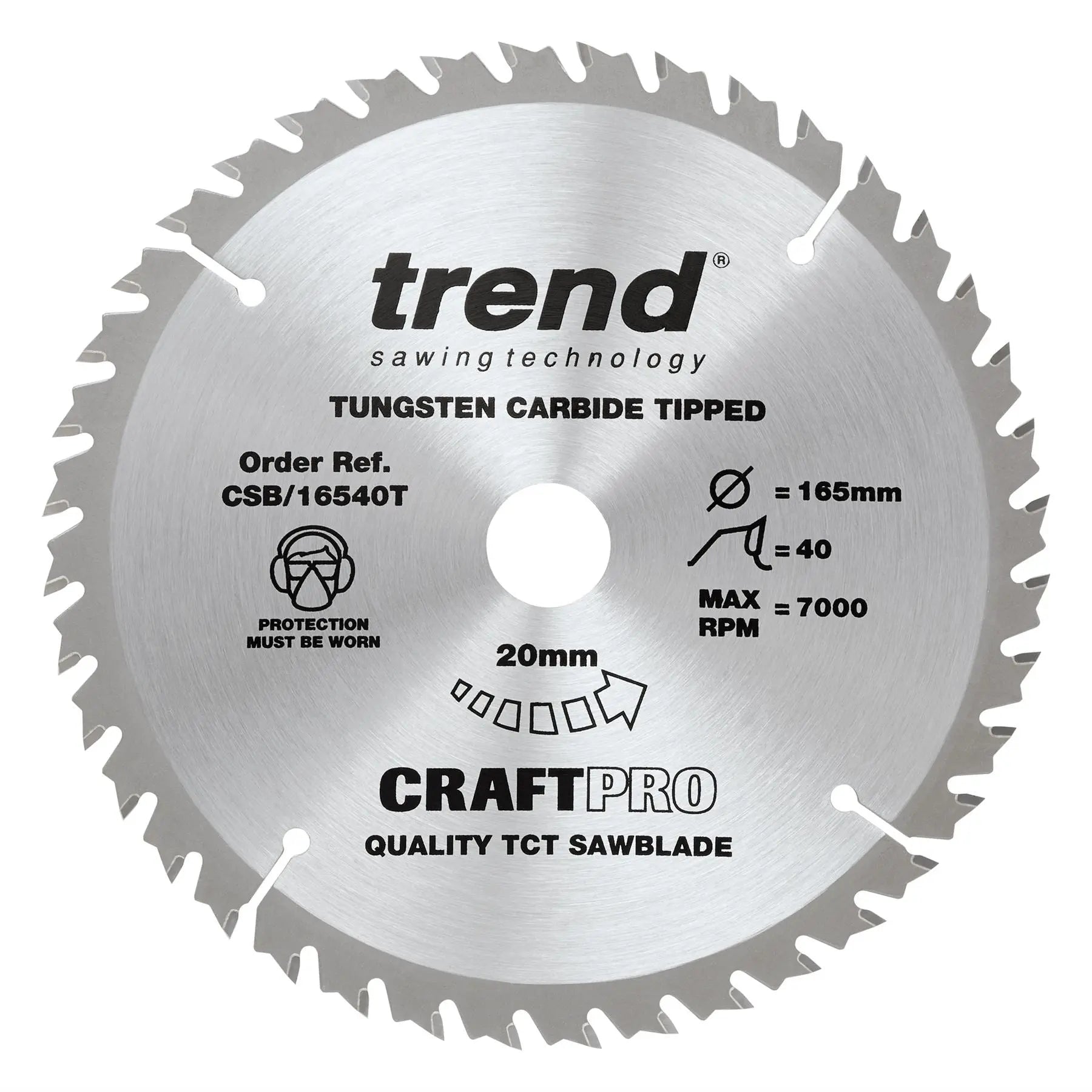 Trend 165mm Diameter Craft Saw Blade Triple Pack CSB/165/3PK/C  White Rose Tools