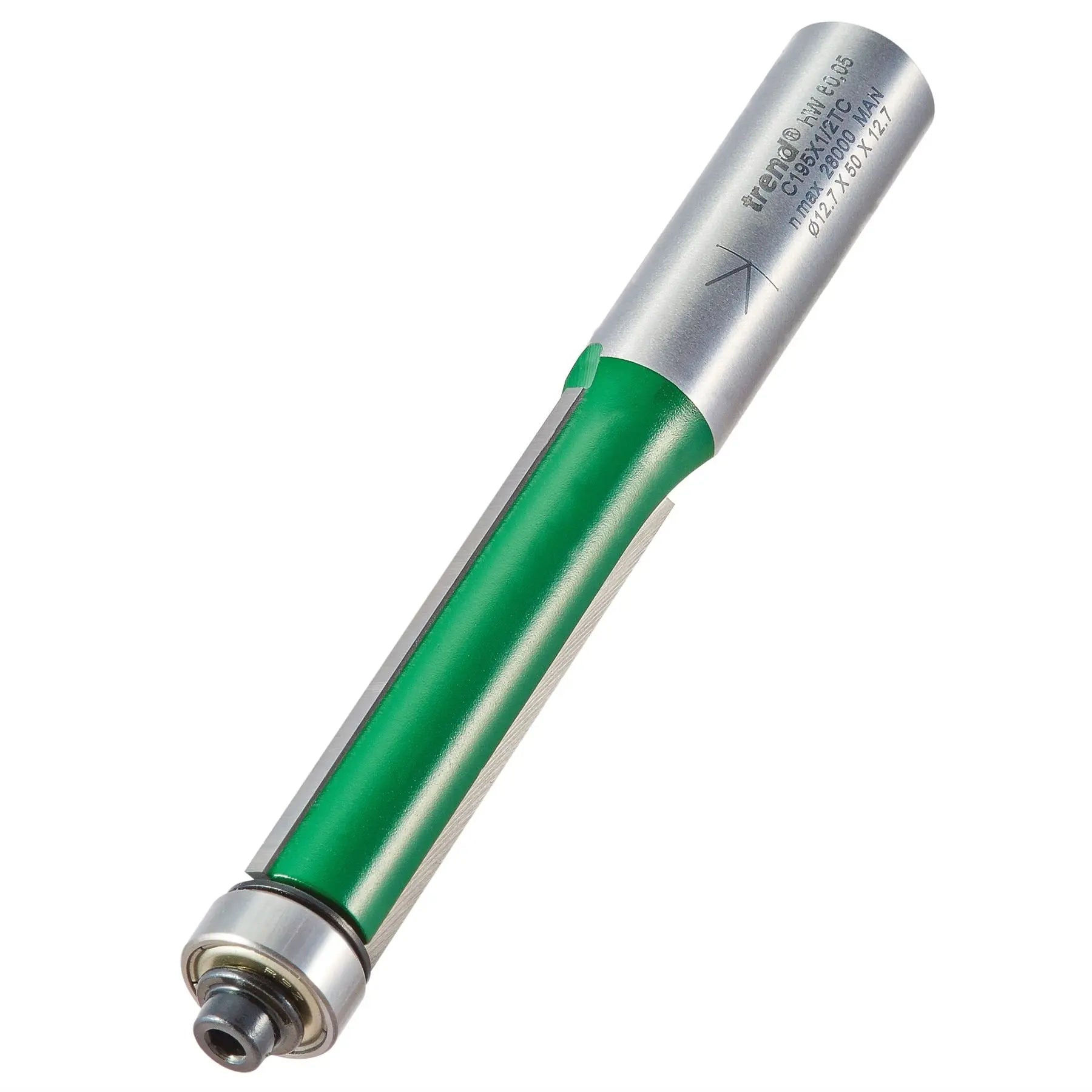 Trend Bearing Guided Trimmer 12.7mm Diameter C195X1/2TC  White Rose Tools