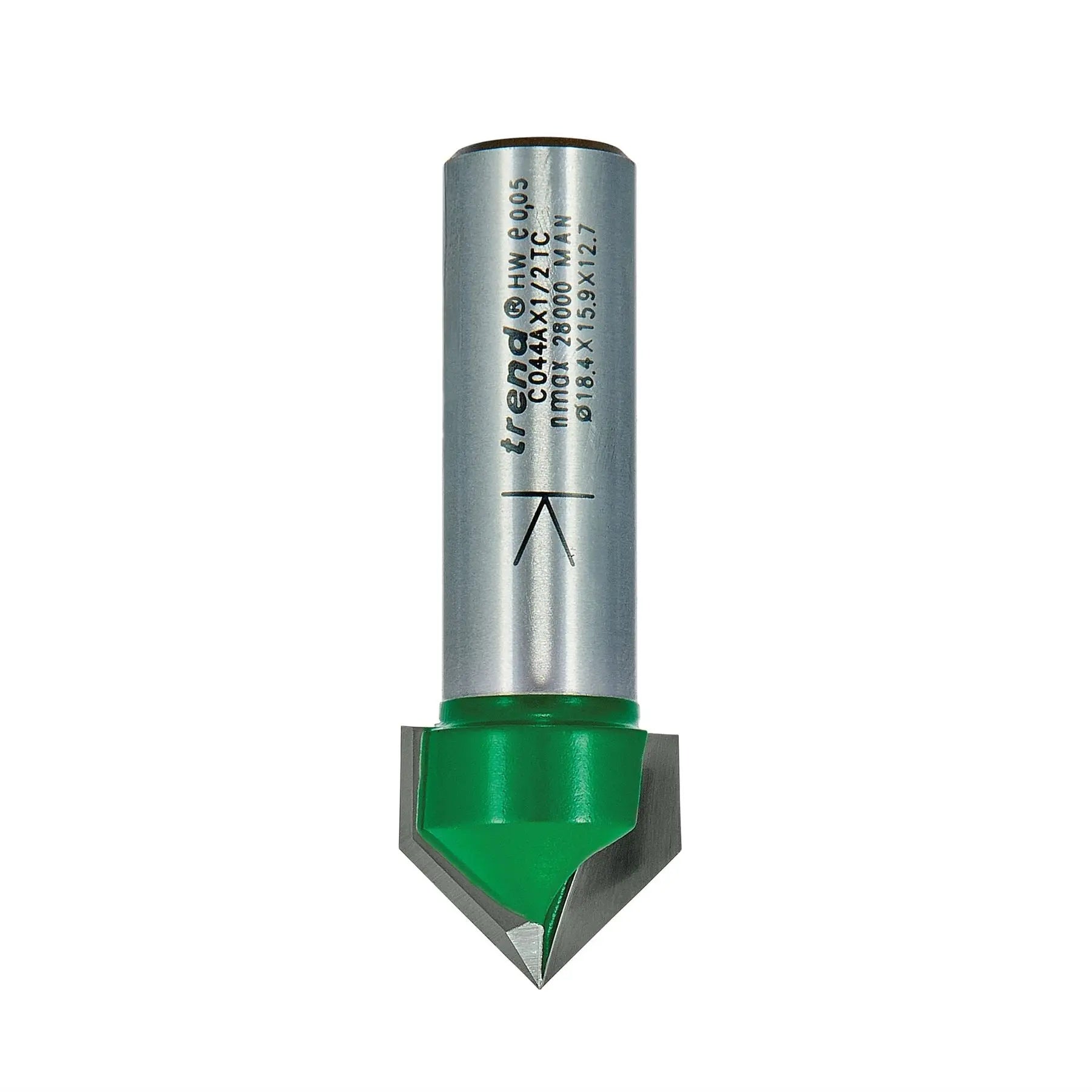 Trend Chamfer V Groove Cutter Angle=45 Degrees C044AX1/2TC  White Rose Tools