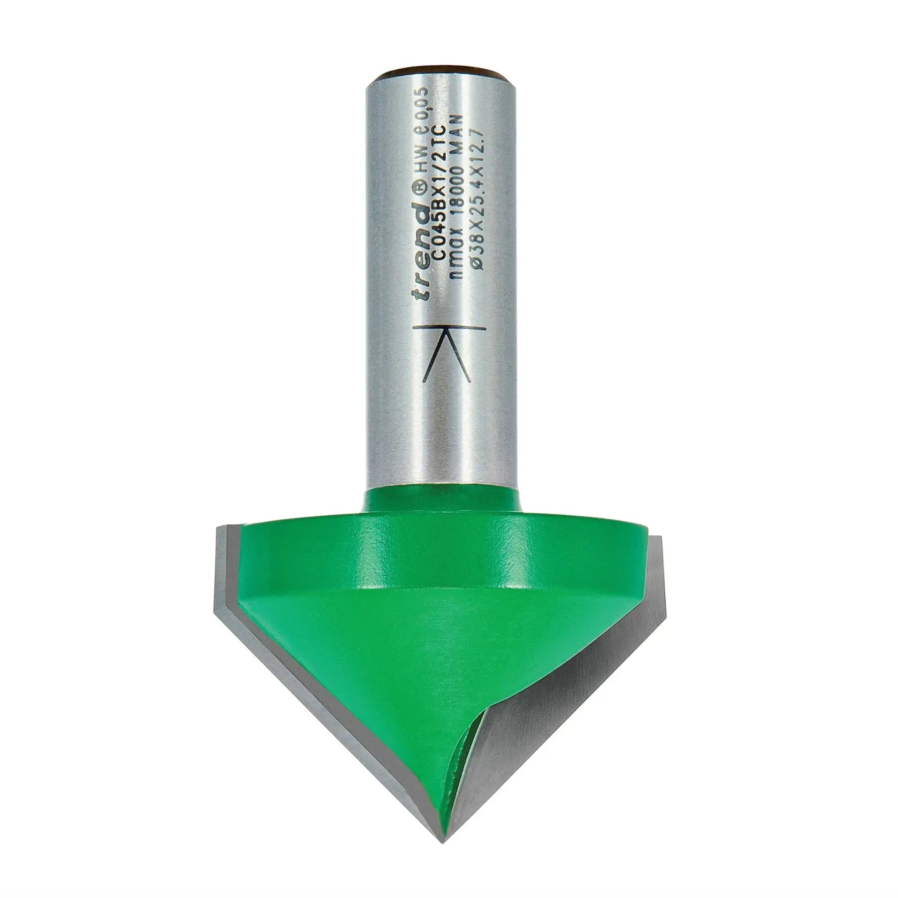 Trend Chamfer V Groove Cutter Angle=45 Degrees C045BX1/2TC  White Rose Tools
