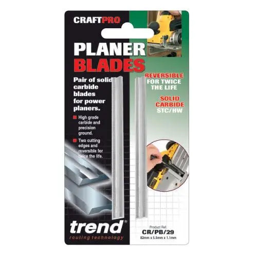 Trend Craft Pro Planer Blade Set 82mm X 5.5mm X 1.1mm Tc  CR/PB29 