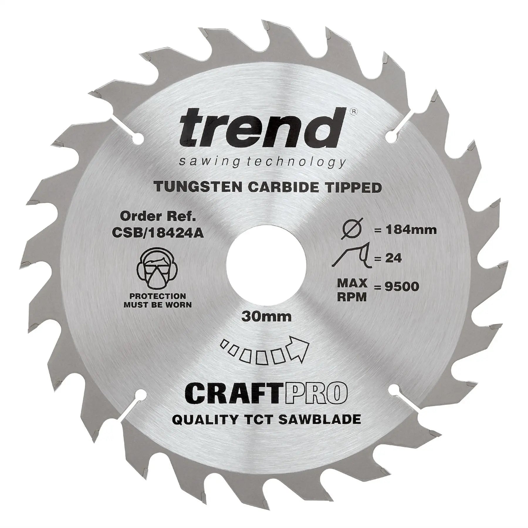 Trend Craft Saw Blade 184mm X 24 Teeth X 30mm  CSB/18424A 