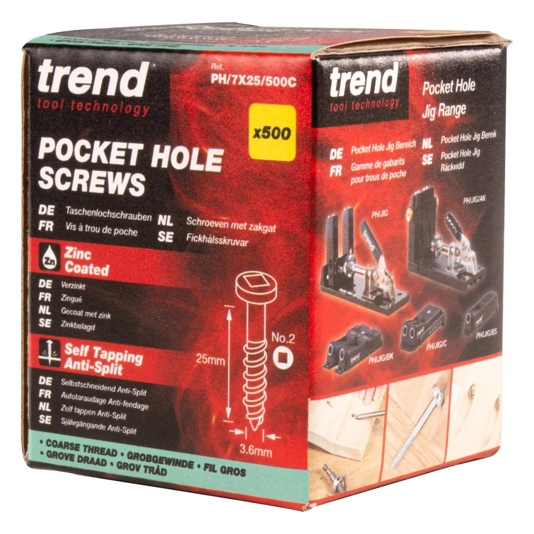 Trend Pocket Hole Screw Coarse Thread No7X25mm  PH/7X25/500C 