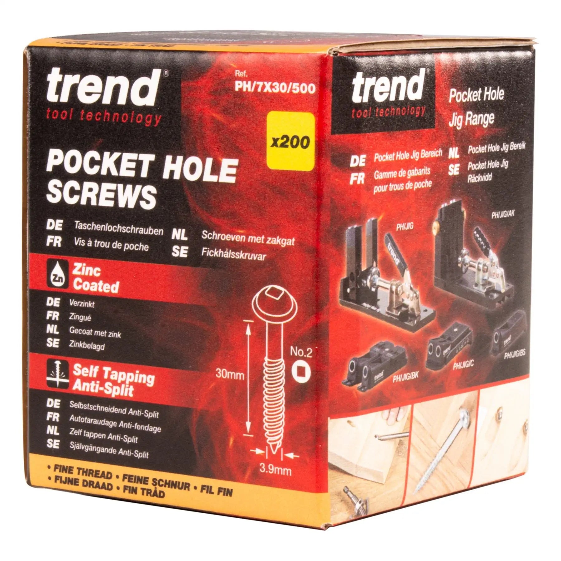Trend Pocket Hole Screw Fine Thread No.7X30mm  PH/7X30/500 