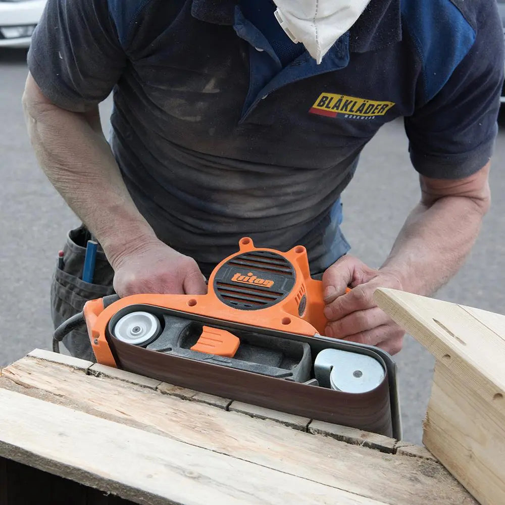 Triton 1200W Belt Sander 100mm T41200BS 490239  White Rose Tools