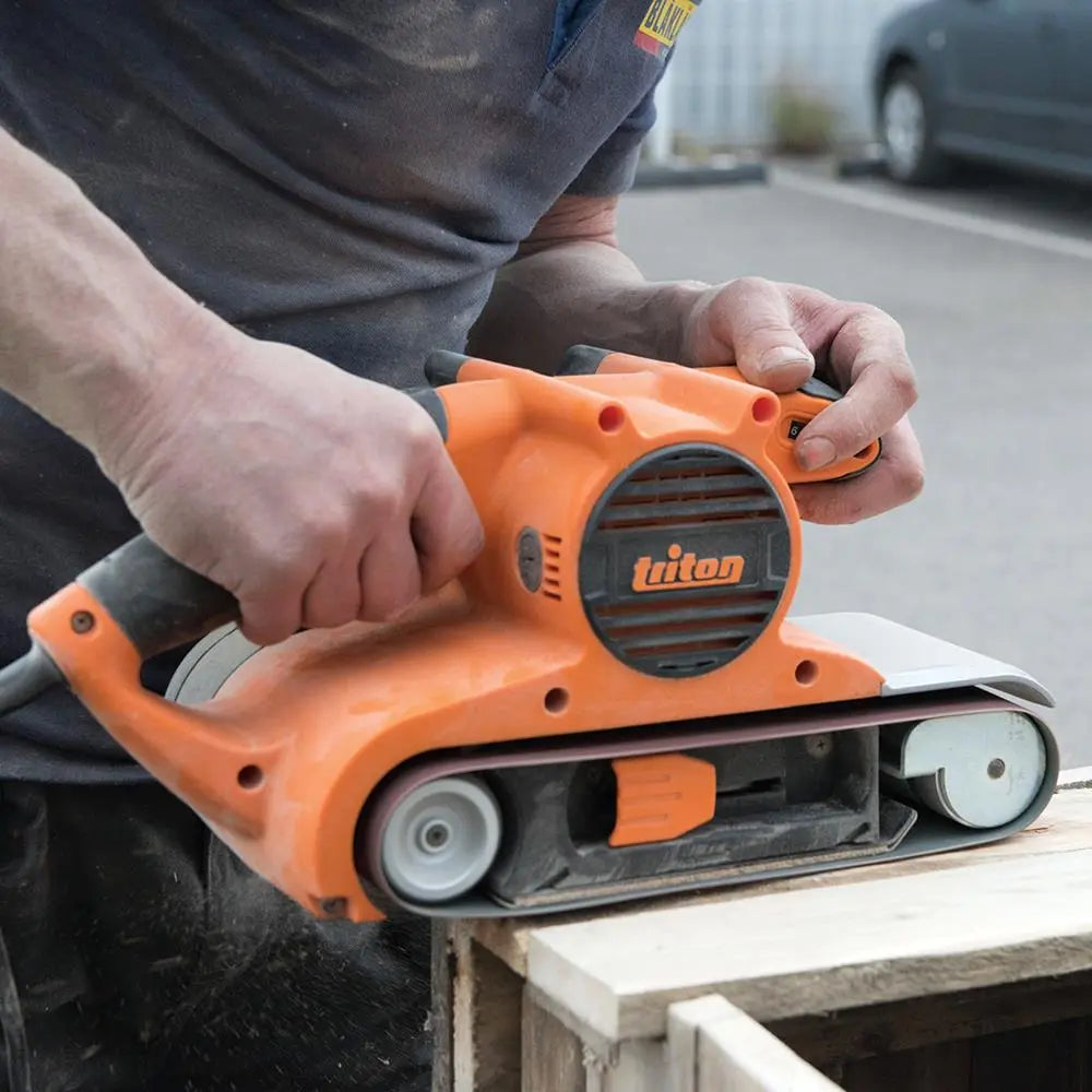 Triton 1200W Belt Sander 100mm T41200BS 490239  White Rose Tools