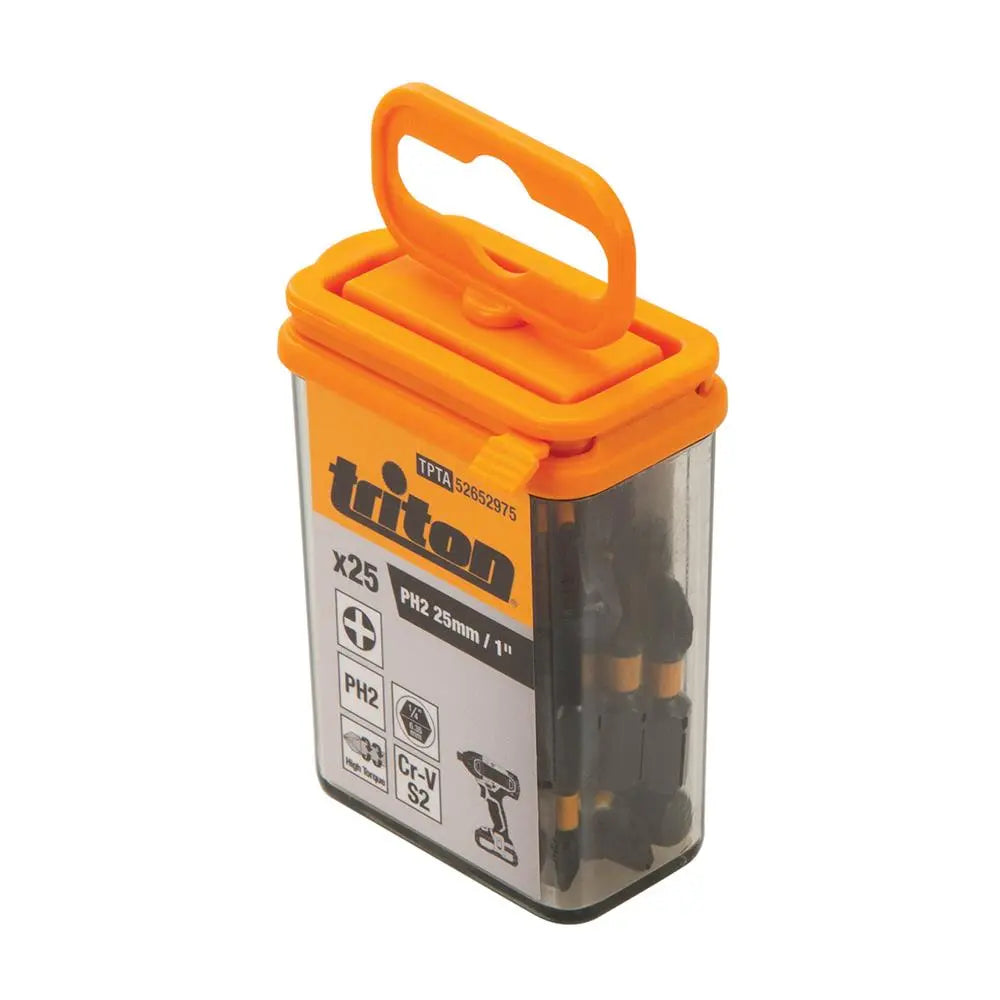 Triton 25 Piece Impact Bit Sets 25mm Pozi, Phillips, Slotted, Torx Or Square 