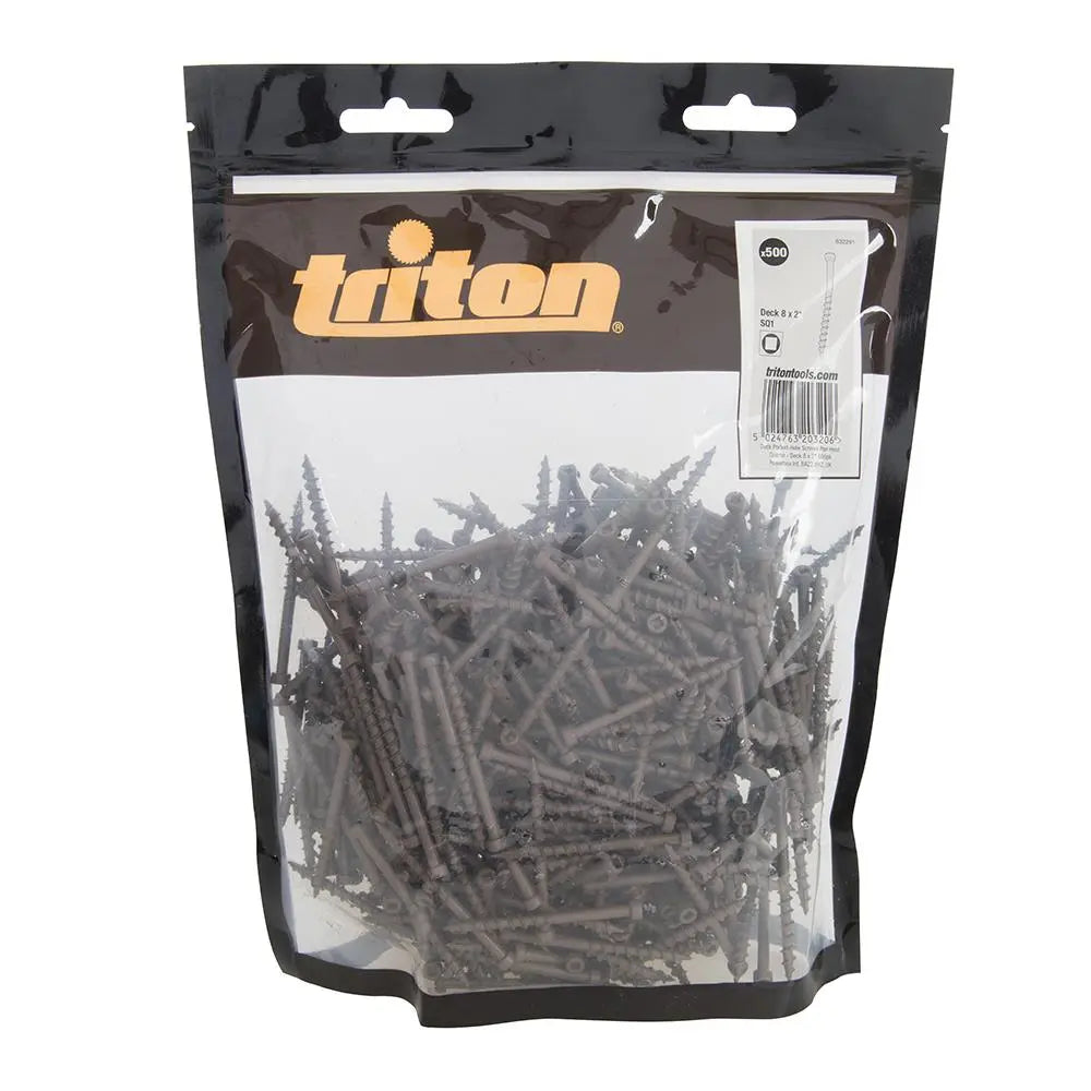 Triton Deck Pocket-Hole Screws Pan Head Coarse 8 x 2" 500pk 632291  White Rose Tools