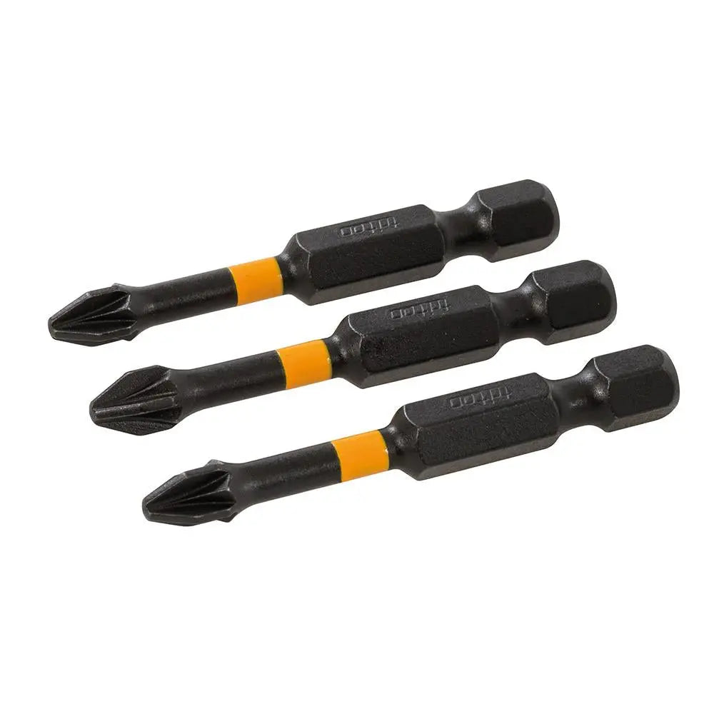 Triton Pozi Screwdriver Impact Bit 3pk PZ2 50mm 740013  White Rose Tools