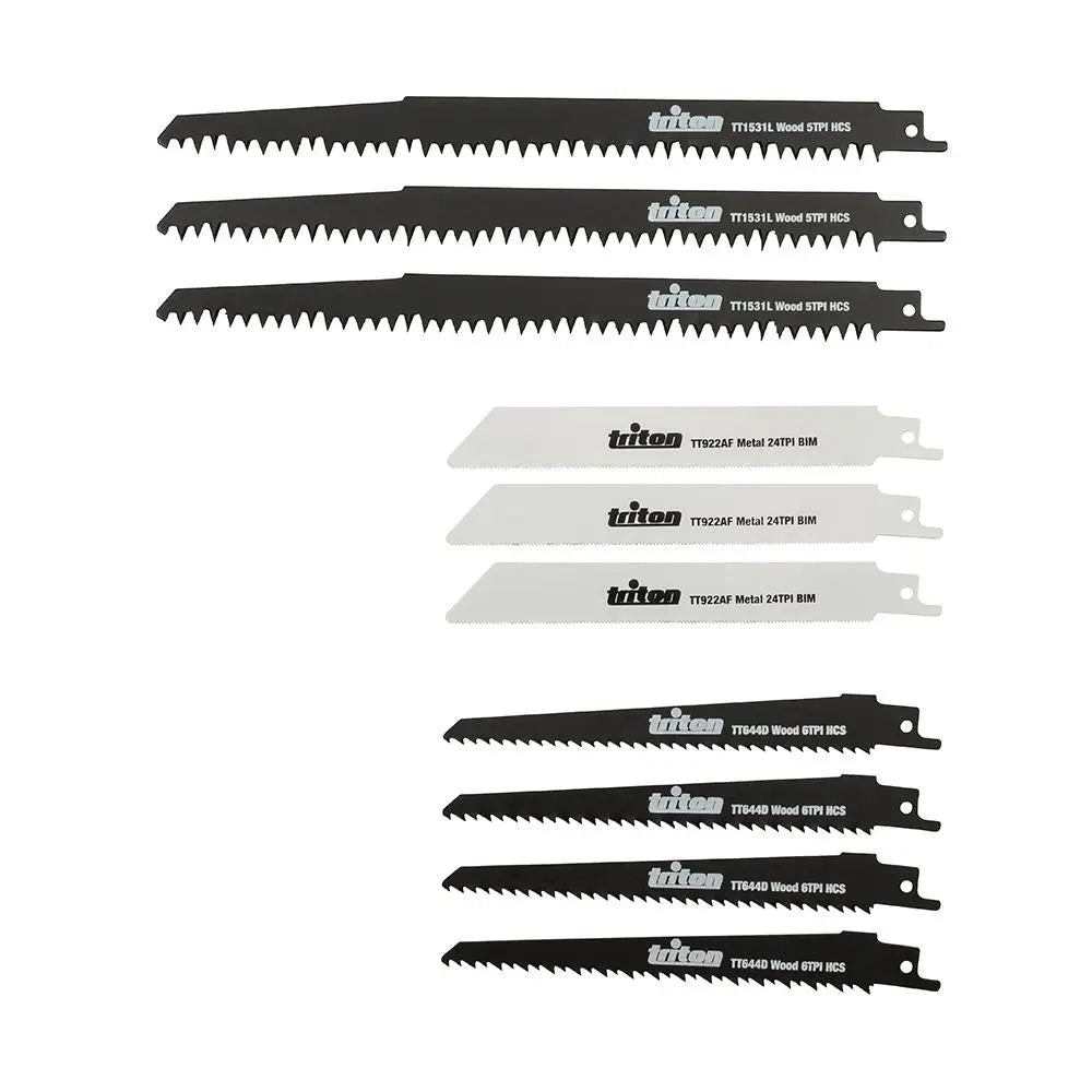 Triton Recip Saw Blade Set 10pce 150 & 240mm 465874  White Rose Tools