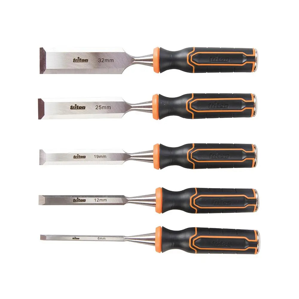 Triton Wood Chisel Set 5pce TWCS5 6, 13, 19, 25 & 32mm 823149  White Rose Tools