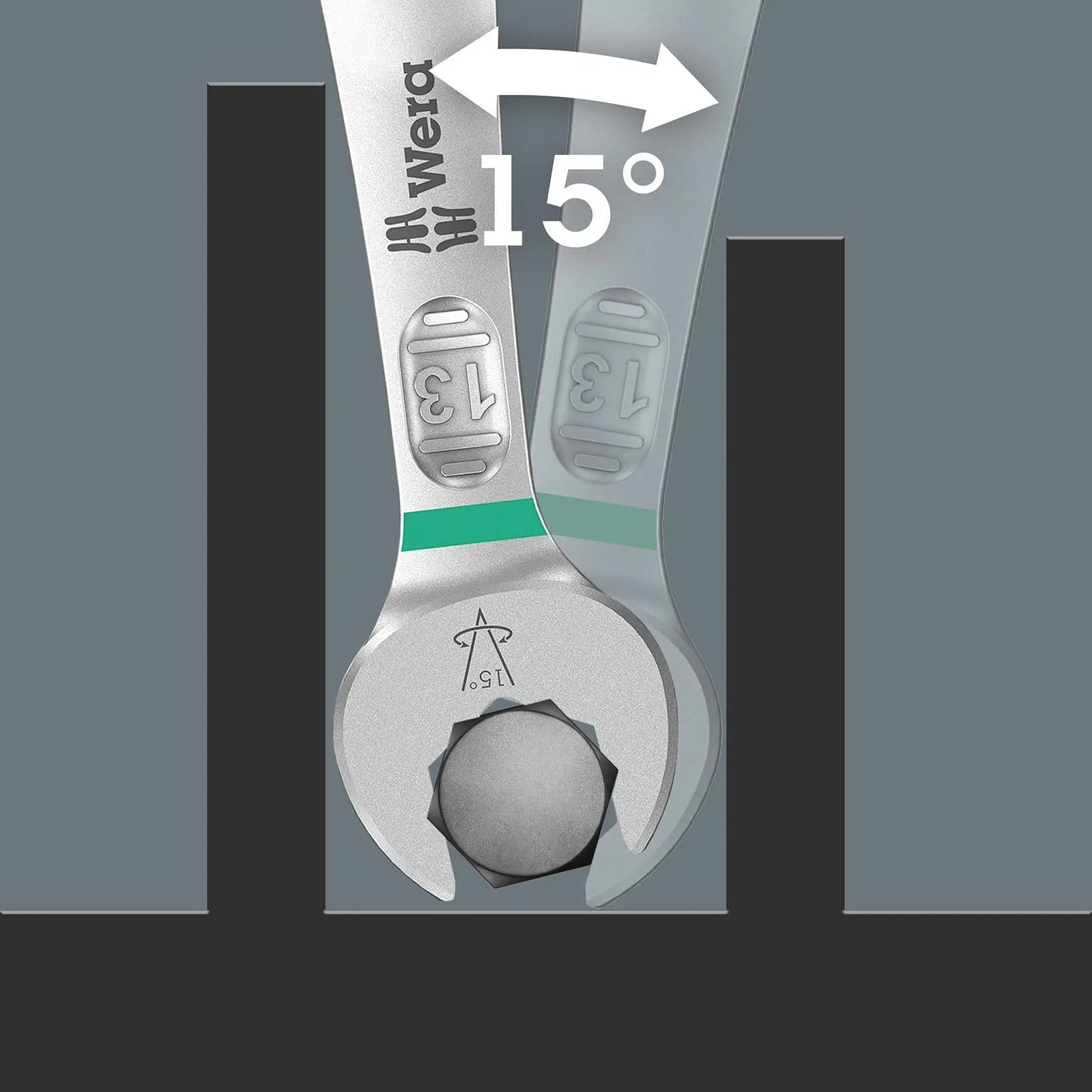 Wera 6003 Joker 5 Imperial Set 1 Combination Spanner Wrench 5 Piece 5/16"-3/4" in Case 