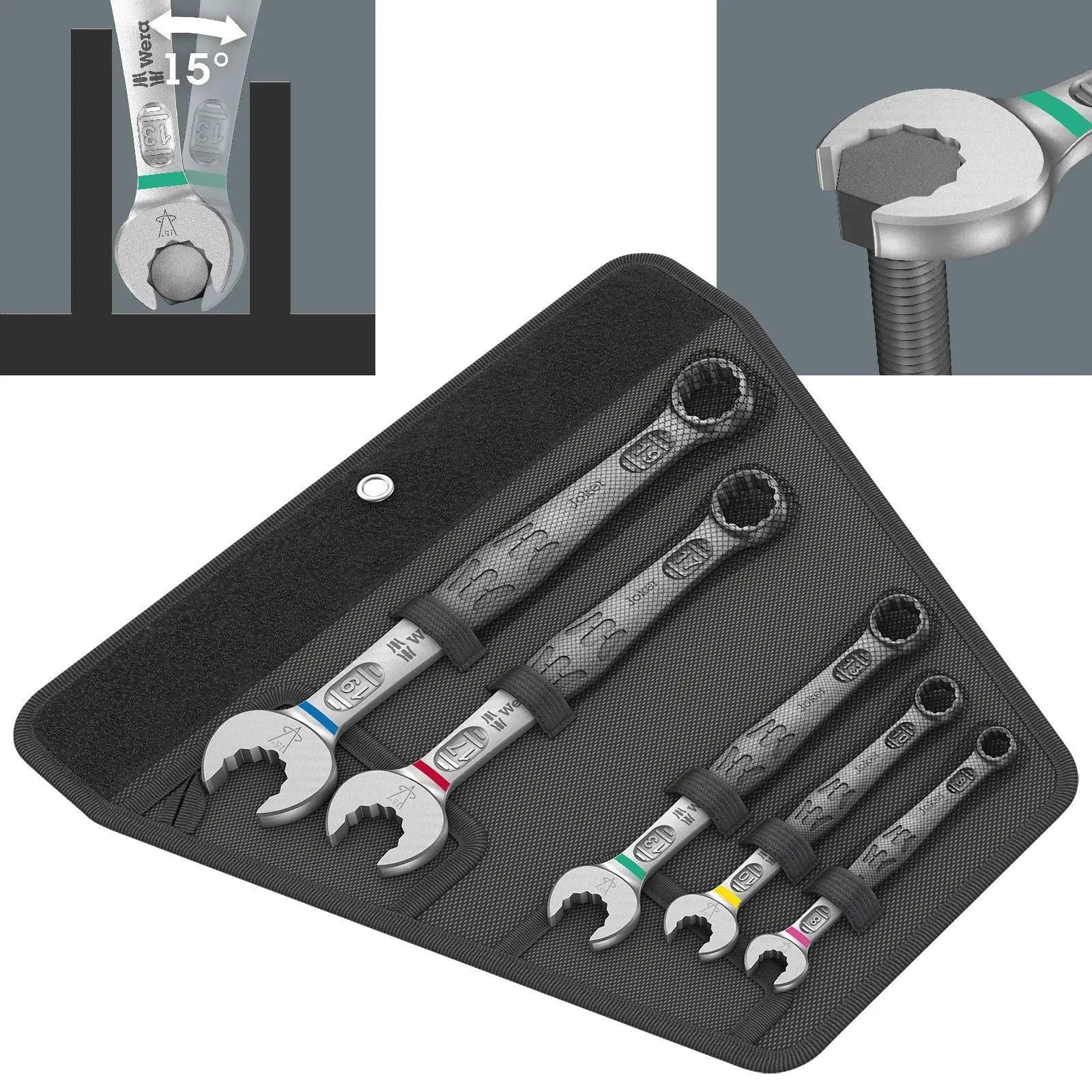 Wera 6003 Joker 5 Set 1 Combination Spanner Wrench 5 Piece 8-19mm in Case 