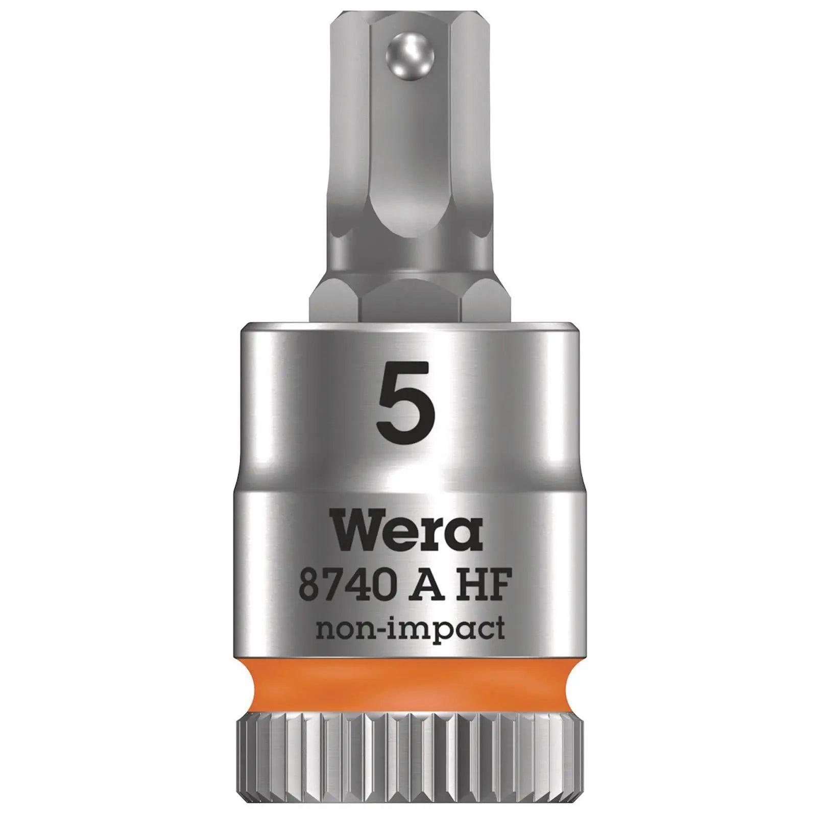 Wera 8740 A HF Zyklop Hex Bit Socket with Holding Function 1/4" Drive - Choose Size  White Rose Tools