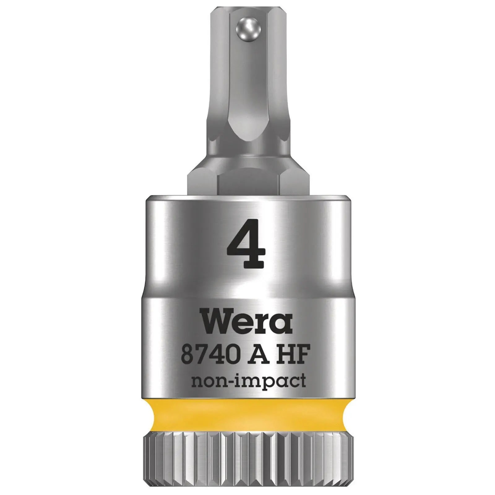 Wera 8740 A HF Zyklop Hex Bit Socket with Holding Function 1/4" Drive - Choose Size  White Rose Tools