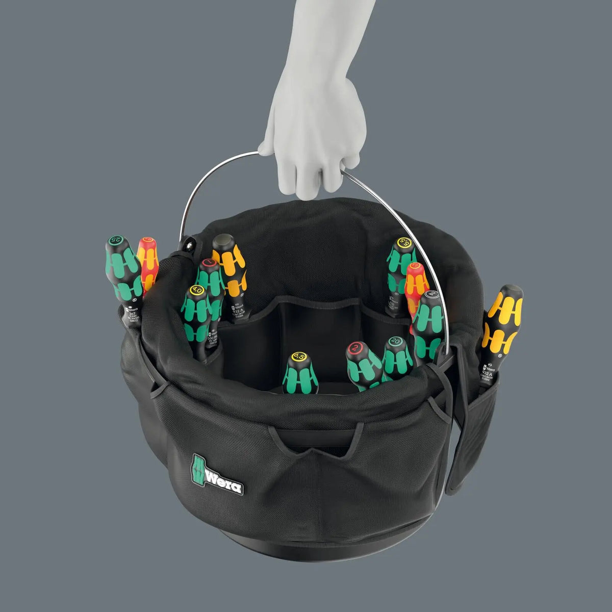 Wera 9559 Tool Bucket Organiser Screwdriver Set 1, 13 Pieces  White Rose Tools