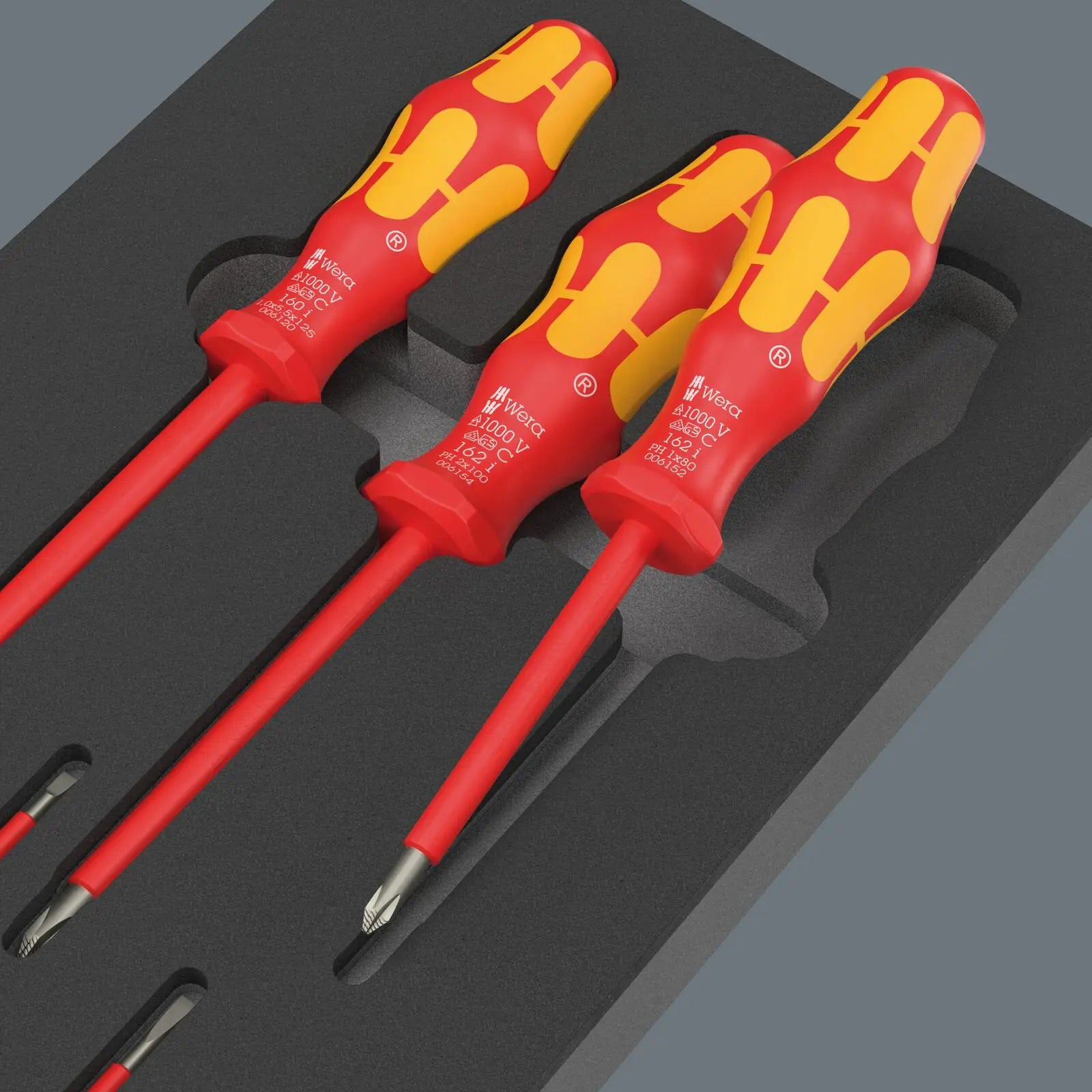 Wera 97110 Foam Insert Kraftform Series 100 VDE Screwdriver Set 1, 7 Pieces  White Rose Tools