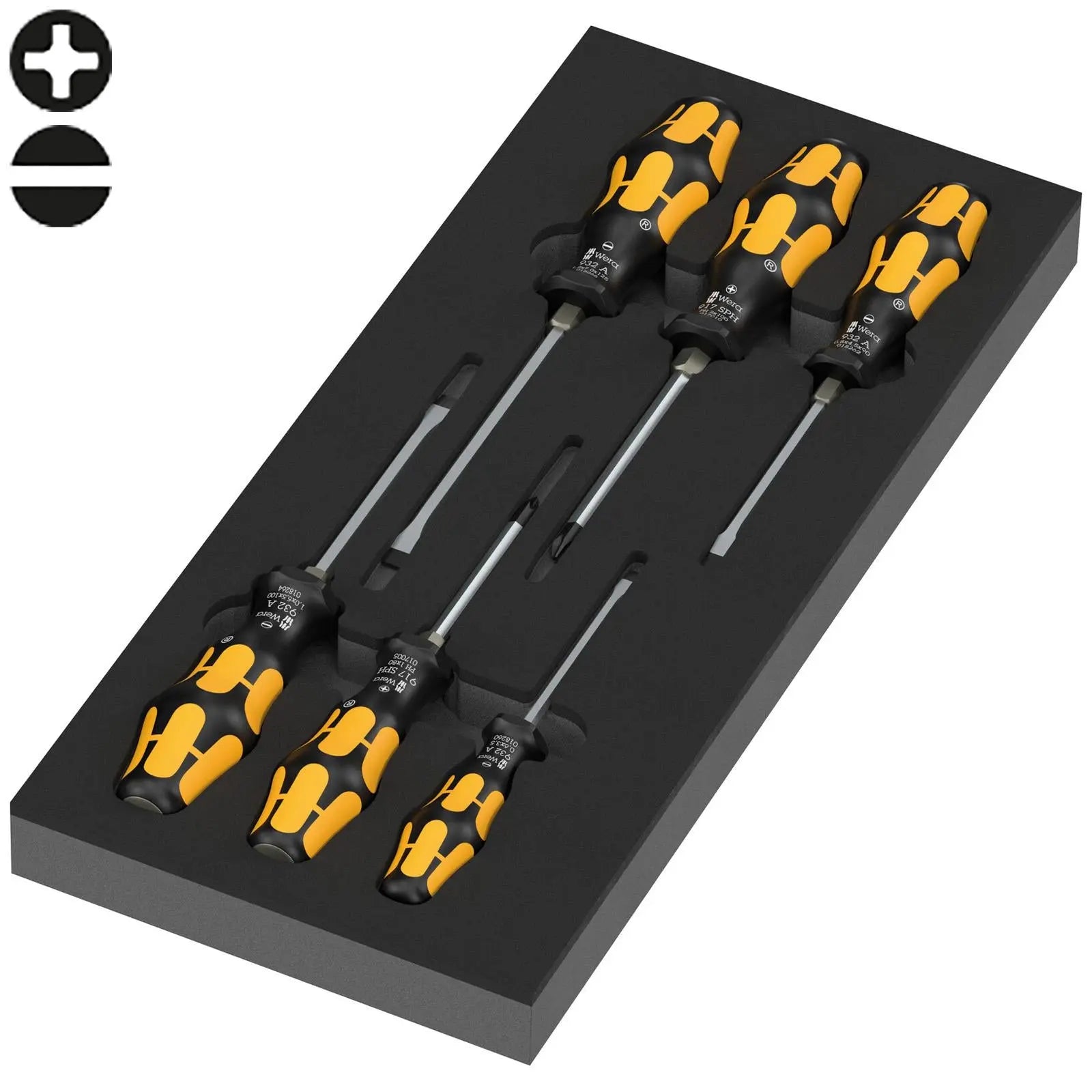 Wera 97112 Foam Insert Kraftform Series 900 Chiseldriver Set 1, 7 Pieces  White Rose Tools