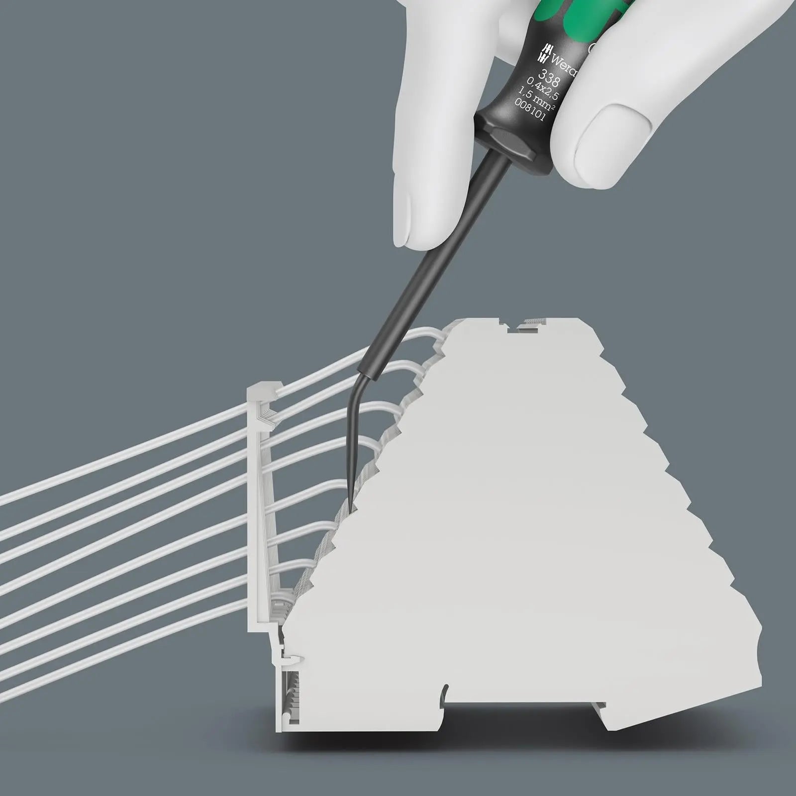 Wera Actuation Tool for Terminal Blocks Spring Cages 338 Slotted 3.5 x 0.6 x 81mm  White Rose Tools