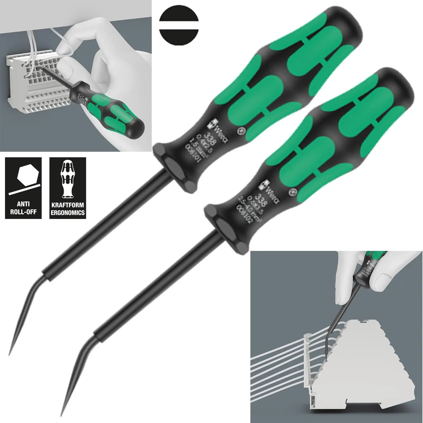 Wera Actuation Tools for Terminal Blocks Spring Cages 2 Piece 338/2  White Rose Tools