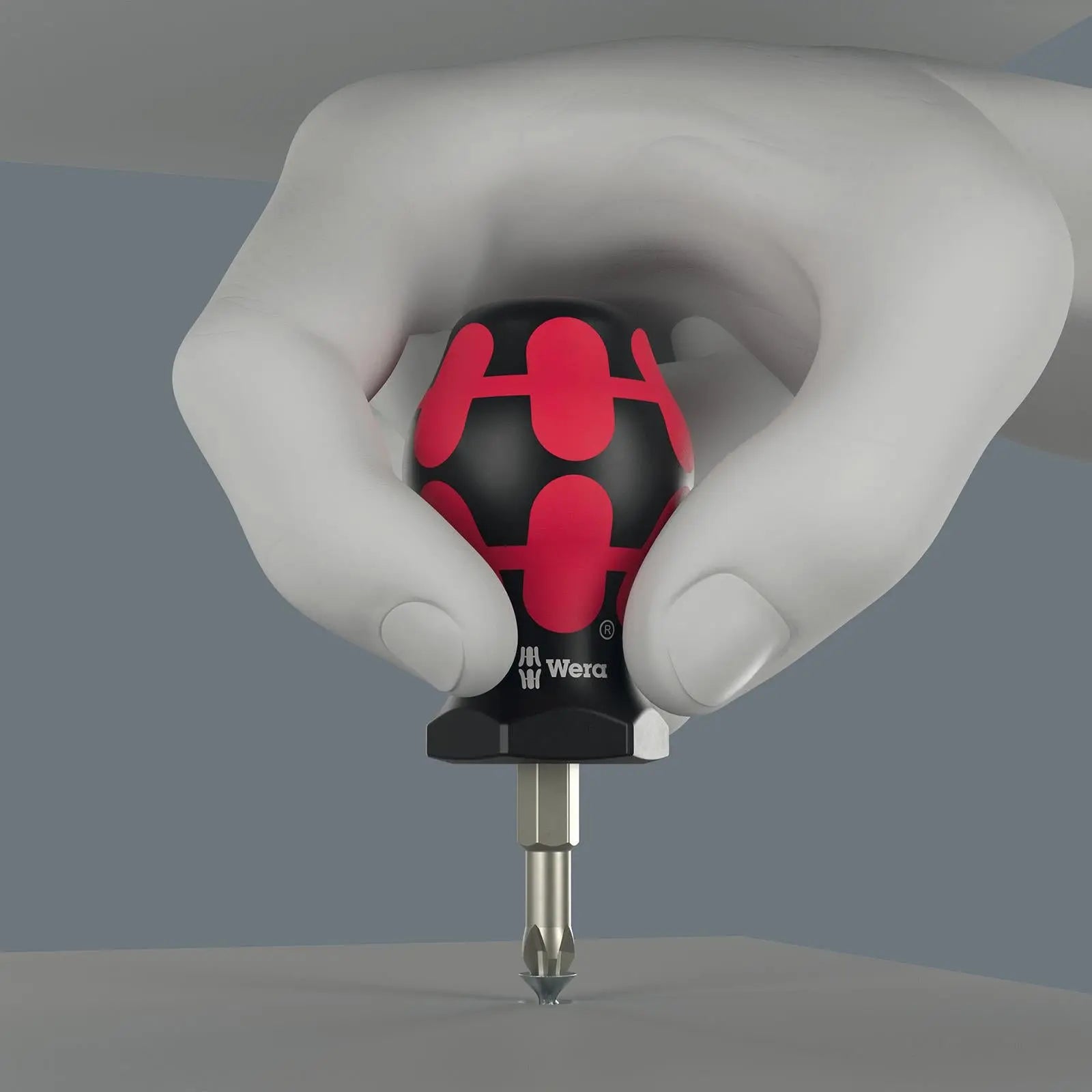 Stubby screwdriver with black and red Kraftform Handle