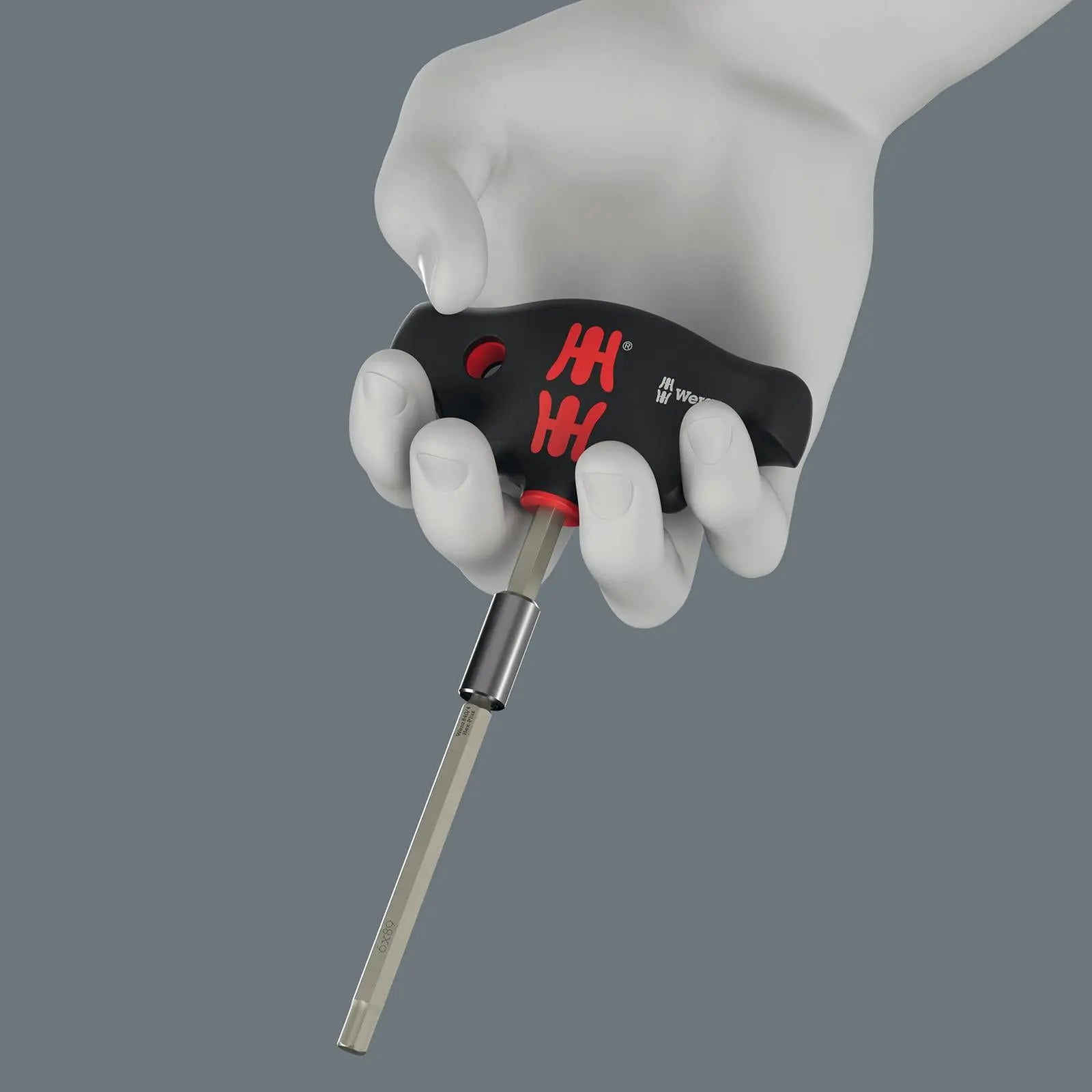Wera T-Handle Screwdriver Wrench with limited edition black and red Kraftform Handle