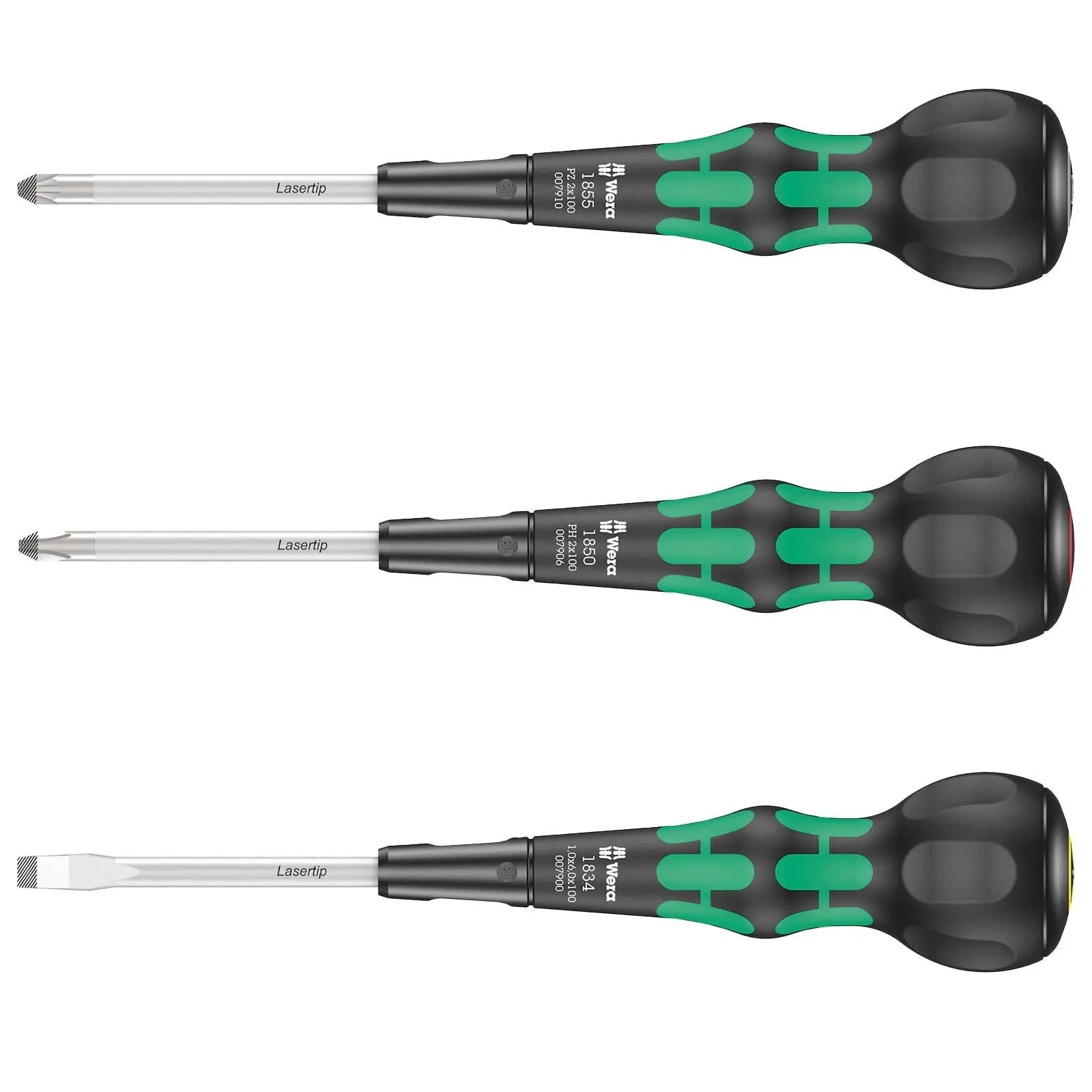 Wera Ball Grip Screwdriver Kraftform Handle Phillips Slotted Pozi - Choose Size  White Rose Tools