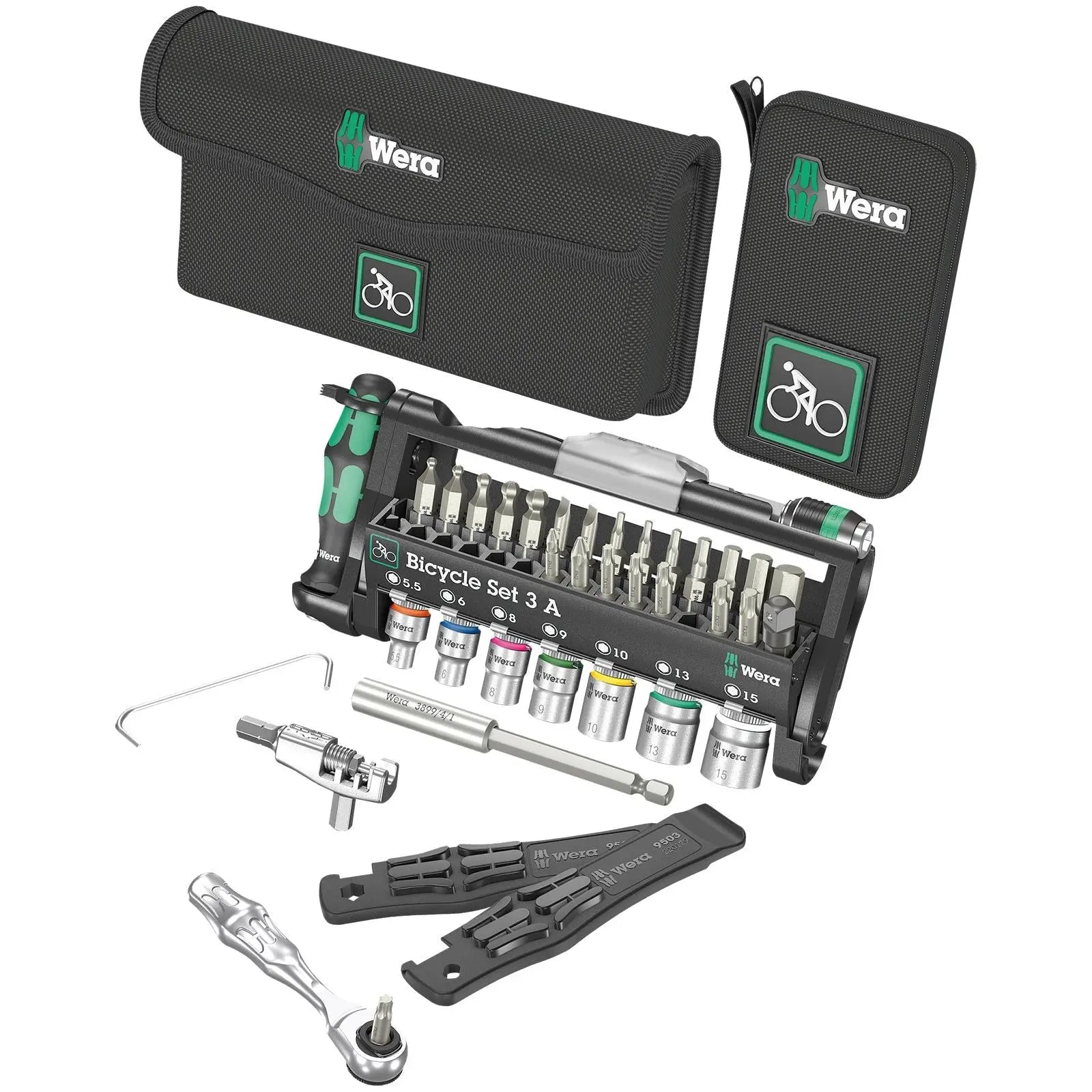 Wera Bicycle Set 3 A 40 Pieces Maintenance Workshop Kit Screwdriver Ratchet Tyre Levers  White Rose Tools