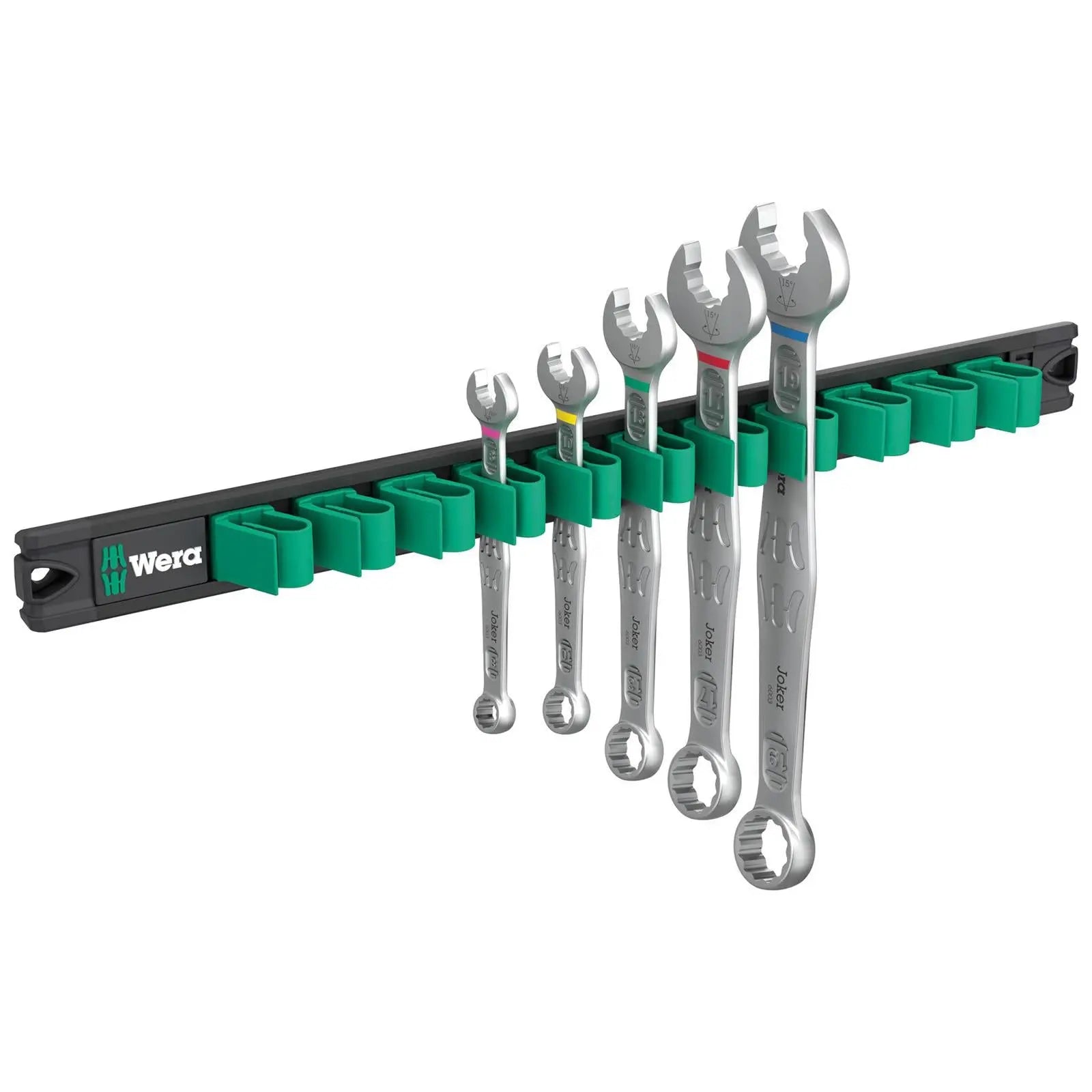 Wera Combination Spanner Wrench Set 6003 Joker 2 9641 Magnetic Rail 5 Pieces 8-19mm  White Rose Tools