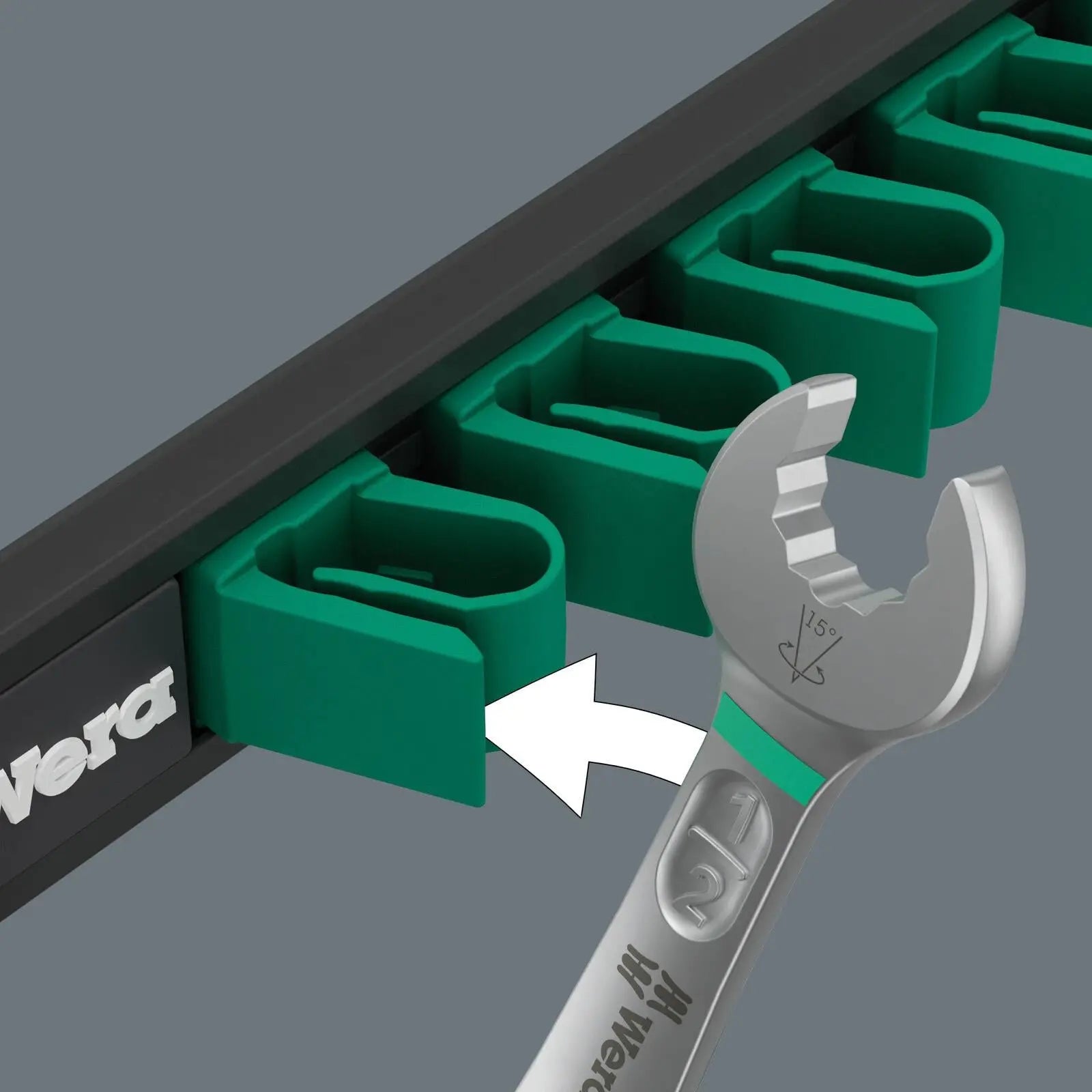 Wera Combination Spanner Wrench Set 6003 Joker Imperial 1 9642 Magnetic Rail 8 Pieces 5/16"-3/4  White Rose Tools