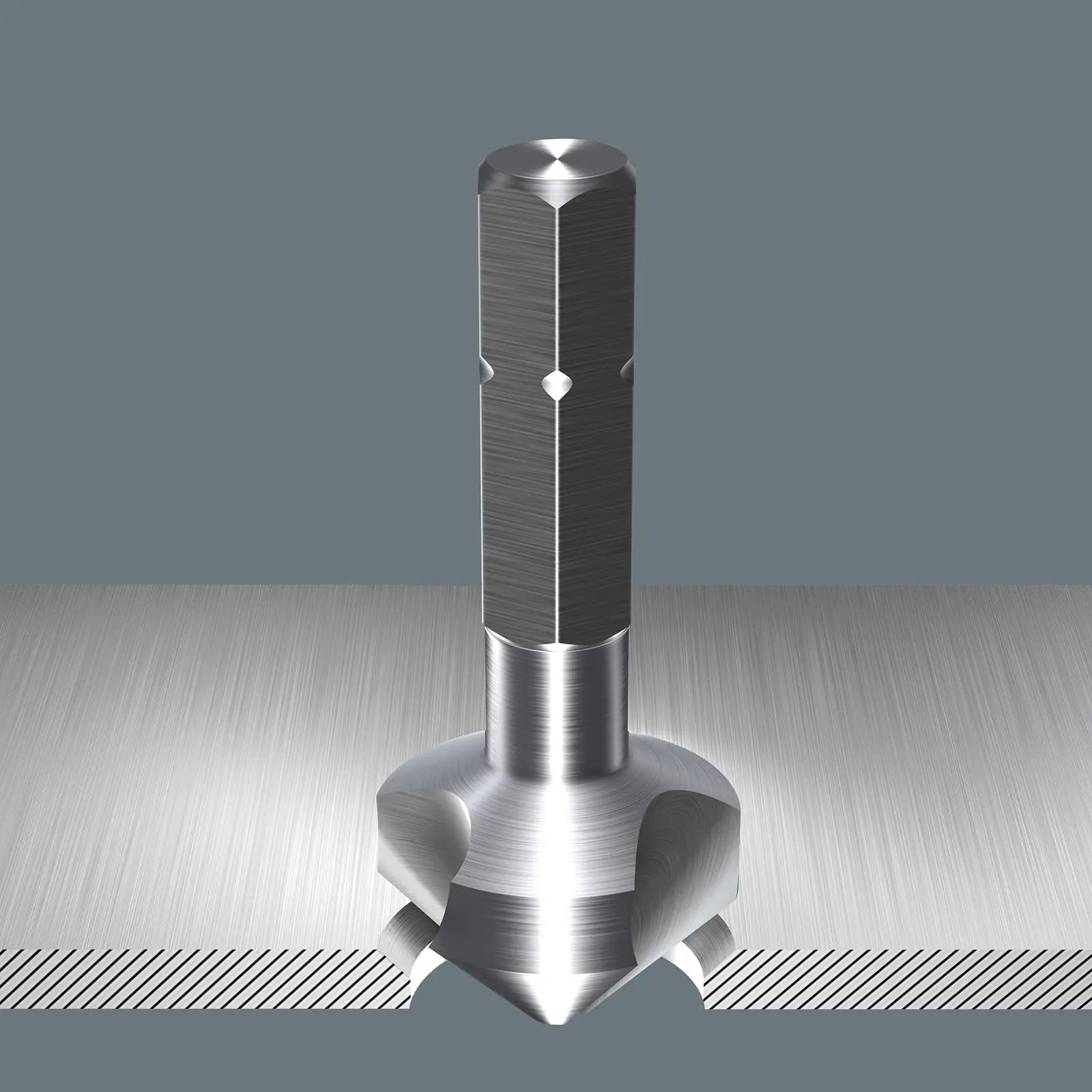 Wera Countersink Bit Set 1-Flute 8 Piece 845/8 with Screwdriver and Rapidaptor Bit Holder  White Rose Tools