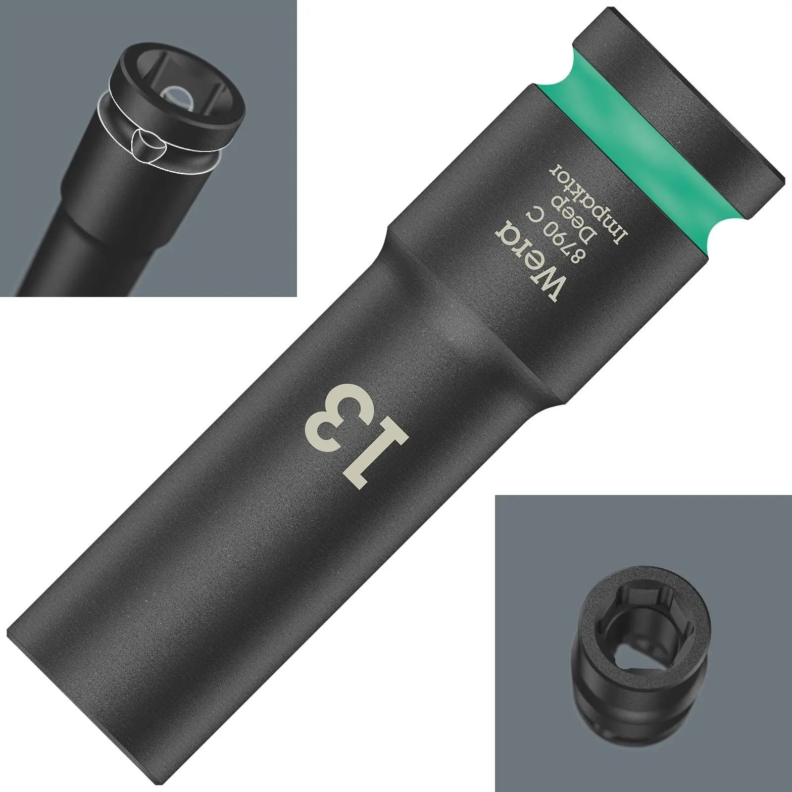 Wera Deep Impact Socket Impaktor with 1/2" Drive Zyklop 8790 C 13mm x 83mm 