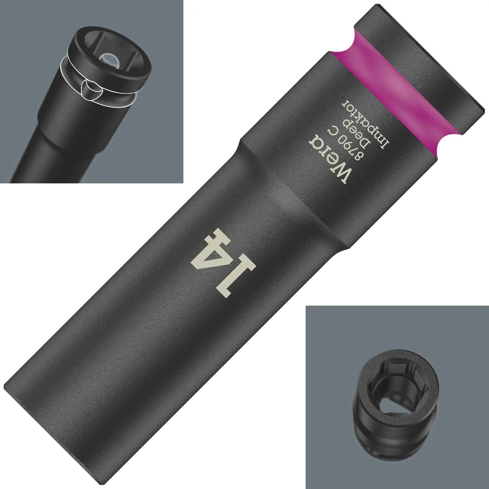 Wera Deep Impact Socket Impaktor with 1/2" Drive Zyklop 8790 C 14mm x 83mm 