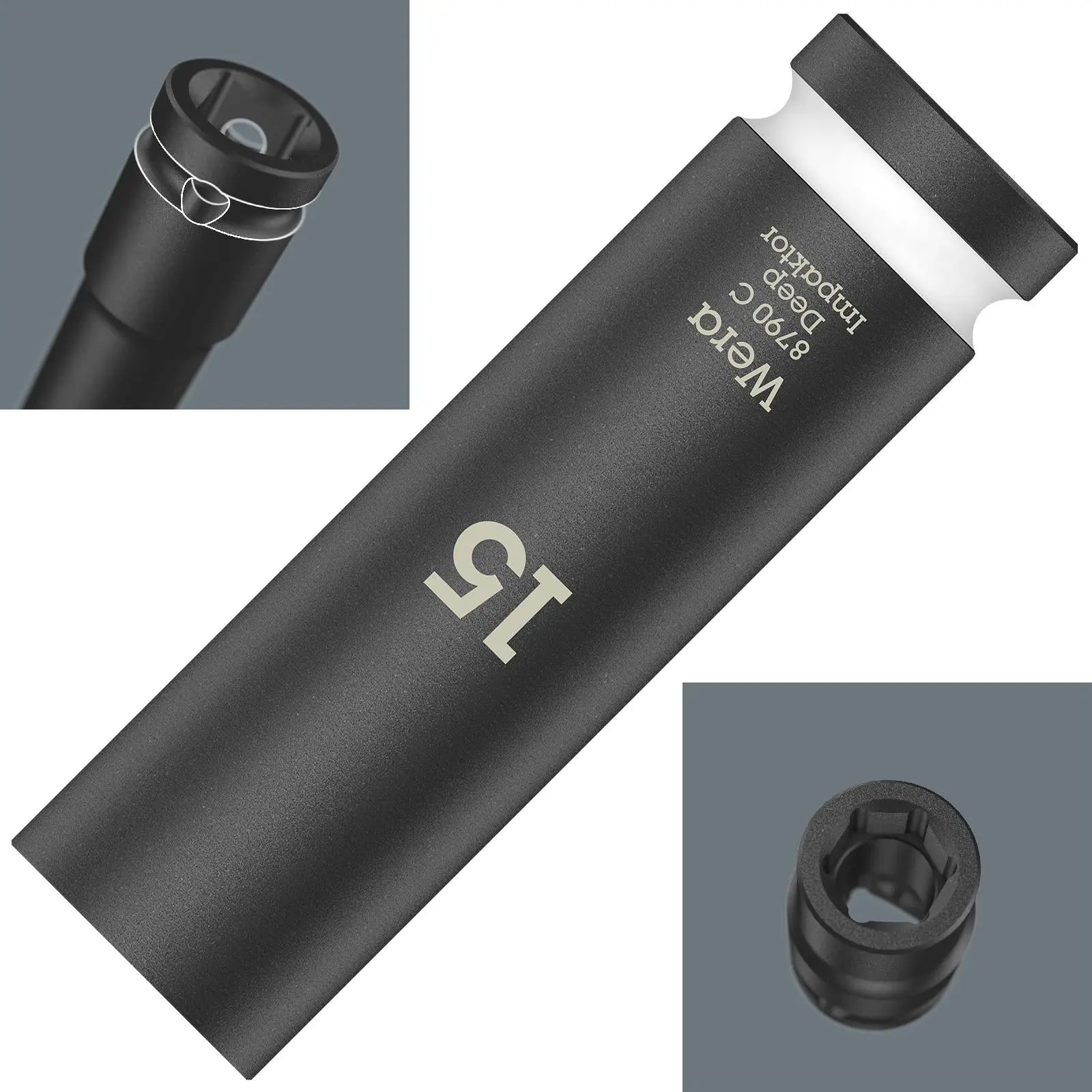 Wera Deep Impact Socket Impaktor with 1/2" Drive Zyklop 8790 C 15mm x 83mm 