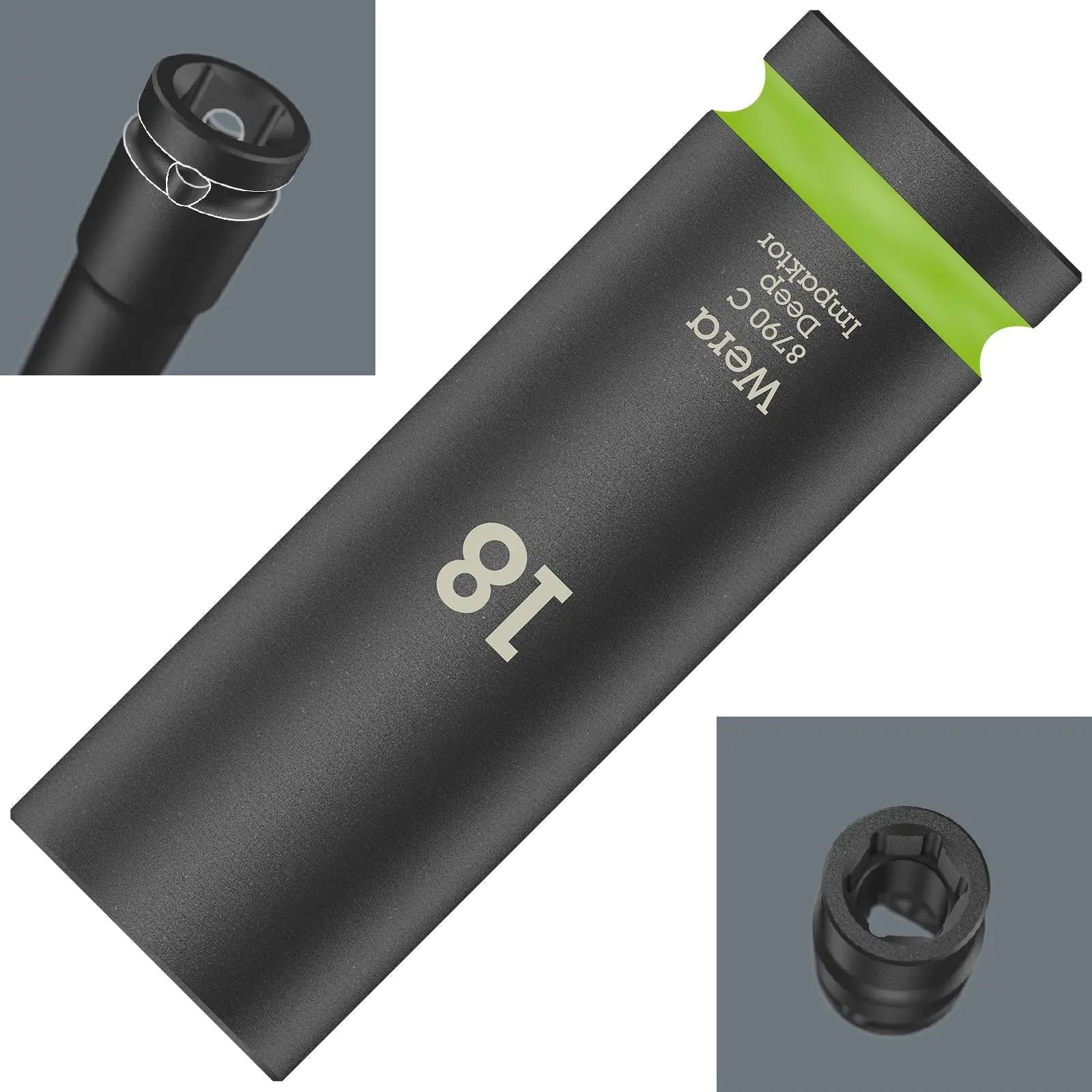 Wera Deep Impact Socket Impaktor with 1/2" Drive Zyklop 8790 C 18mm x 83mm 