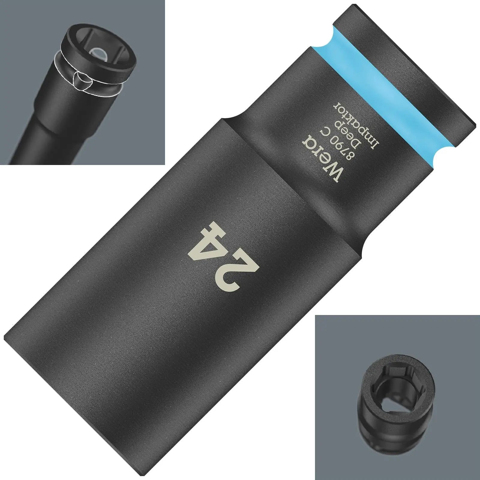 Wera Deep Impact Socket Impaktor with 1/2" Drive Zyklop 8790 C 24mm x 83mm 