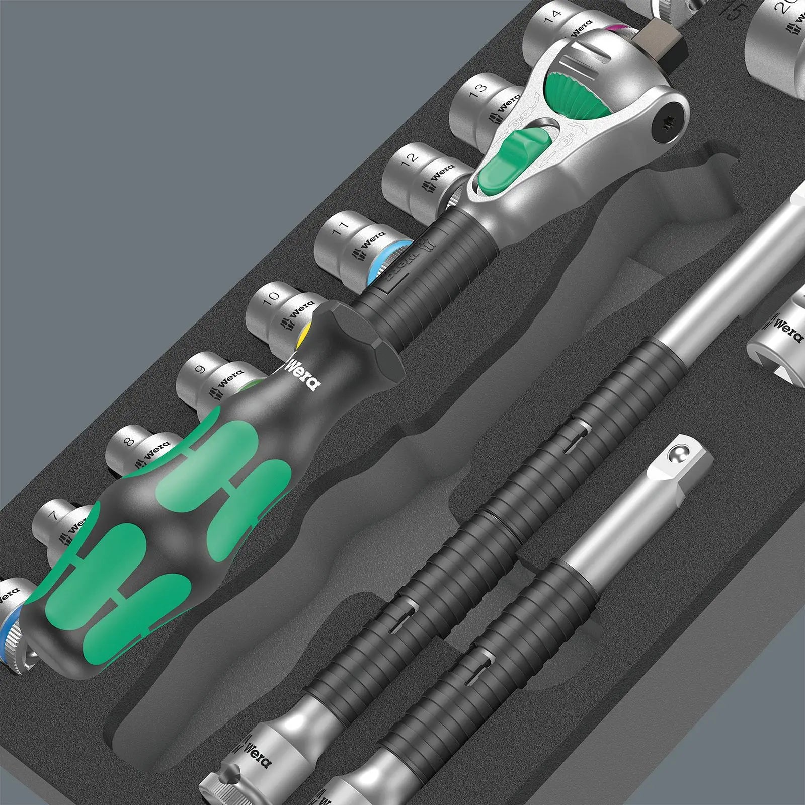 Wera Foam Insert 8000 B Zyklop 3/8" Drive Ratchet Set 1 9721 23 Pieces 