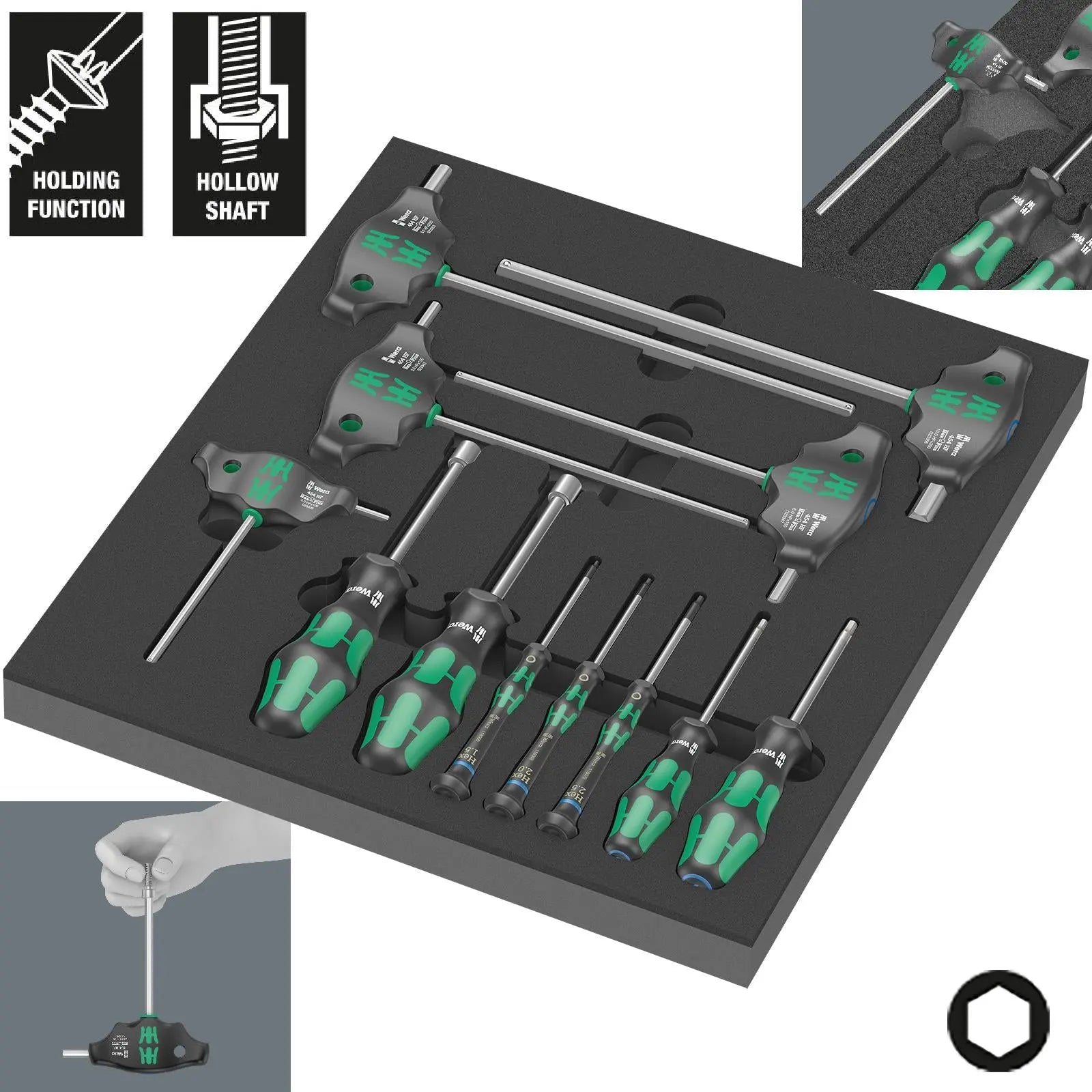Wera Foam Insert Hex Screwdriver Set 1 9713 12 Pieces 