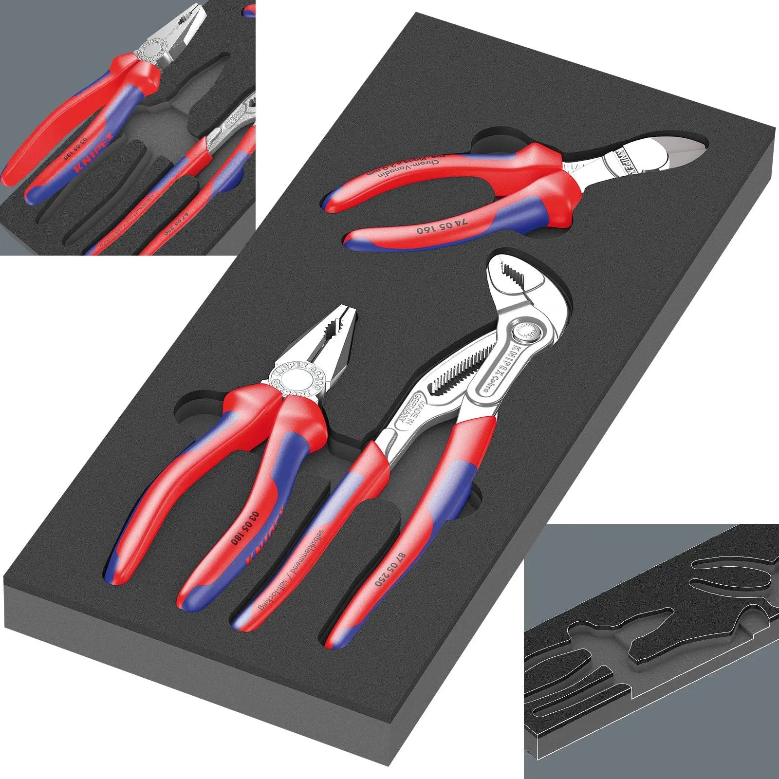 Wera Foam Insert Knipex Pliers Set 1 9780 3 Pieces 